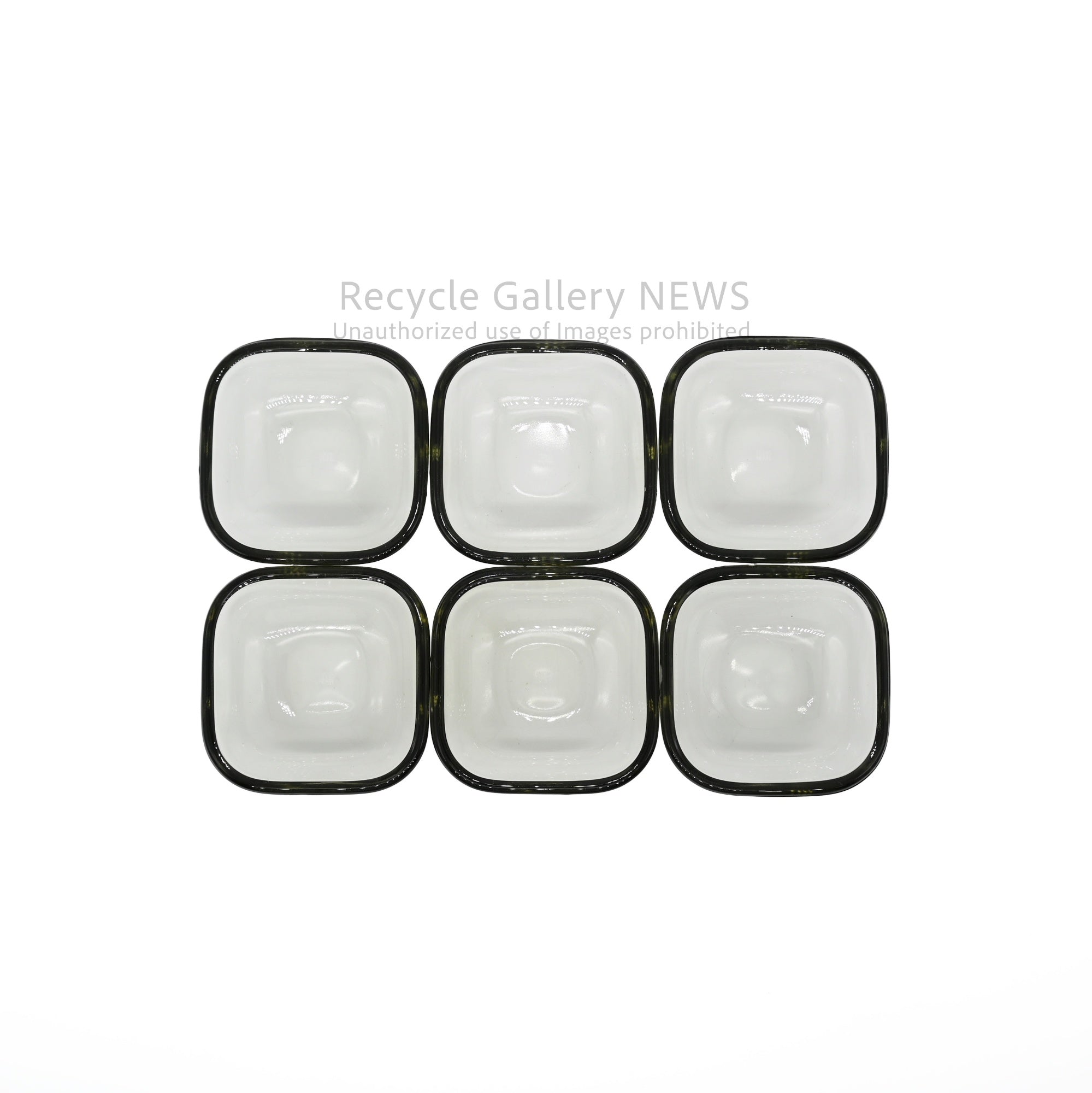 Rare Hoya Glass "Starting Unit series" Set of 7 Plates Smoke Gray Showa Retro / HOYA 保谷硝子 スターティングユニット 7点セット スモークグレー 昭和レトロ 希少