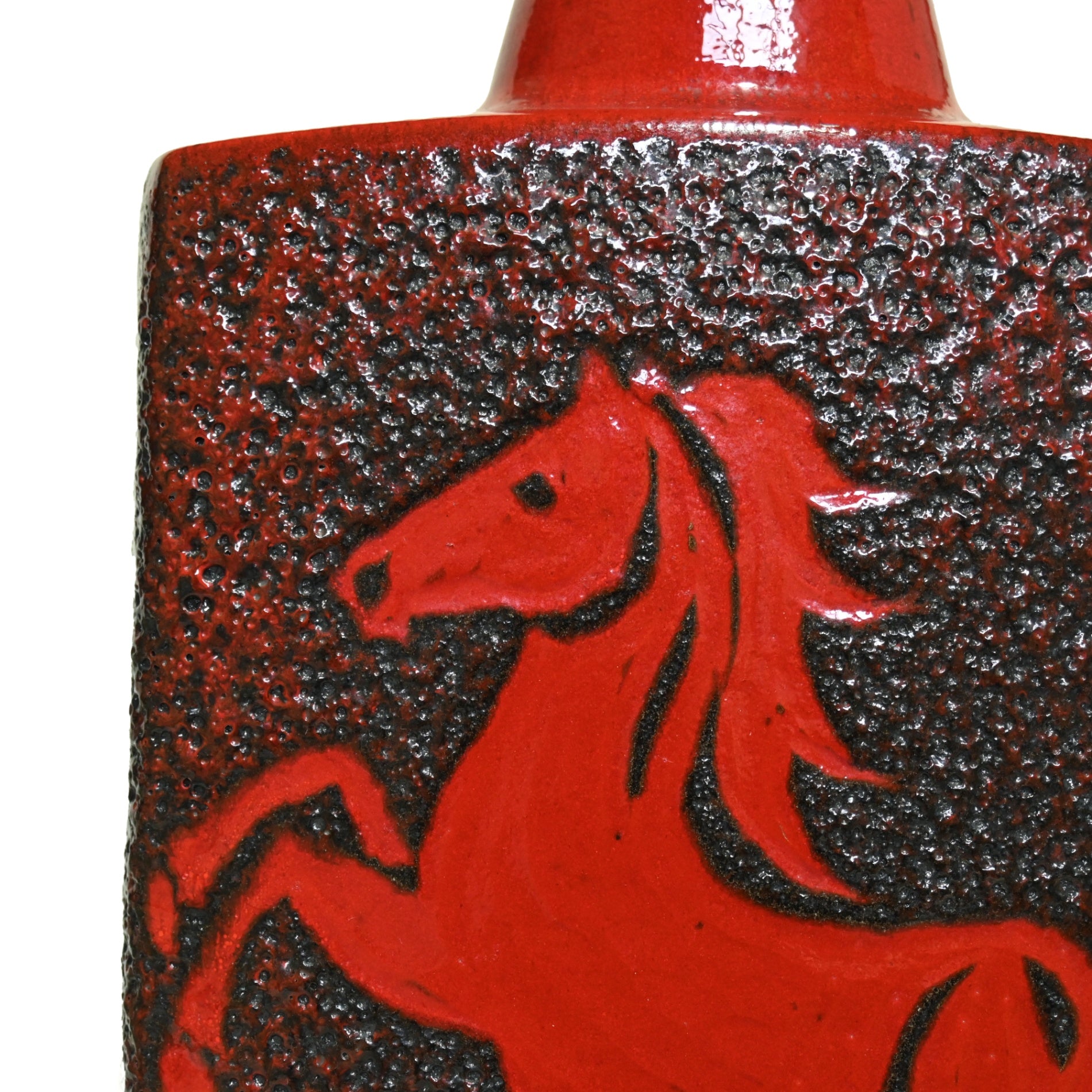 FAT LAVA W.GERMANY FLOWER VASE HORSE RED 1960’s / ファットラバ ドイツ ヴィンテージ陶器 花瓶 馬 赤 60年代
