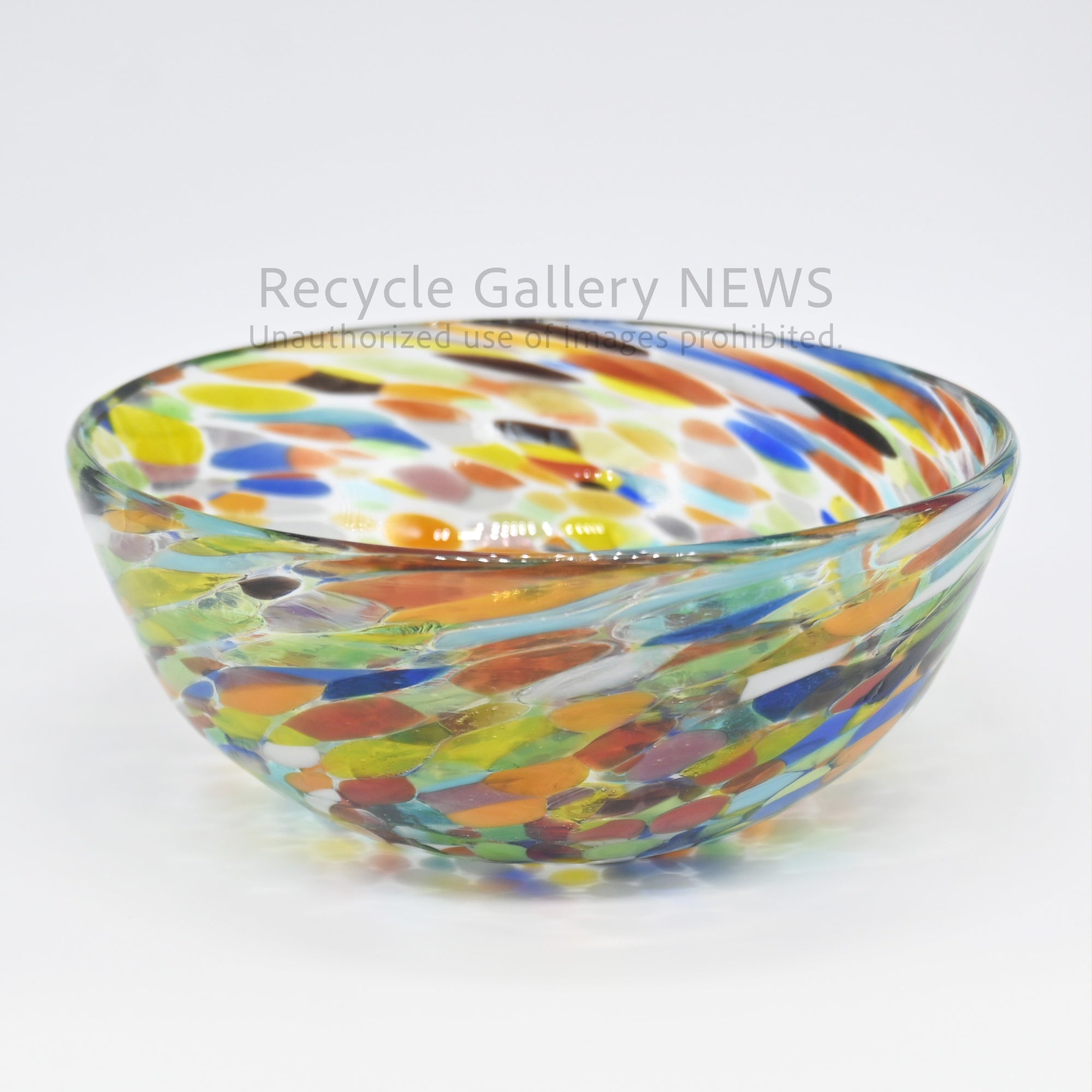 Colorful Fusion Confetti Glass Art Bowl Mexican Style / コンフェッティ アートガラス フュージョンガラス ボウル 小鉢 マルチカラー メキシカンガラス