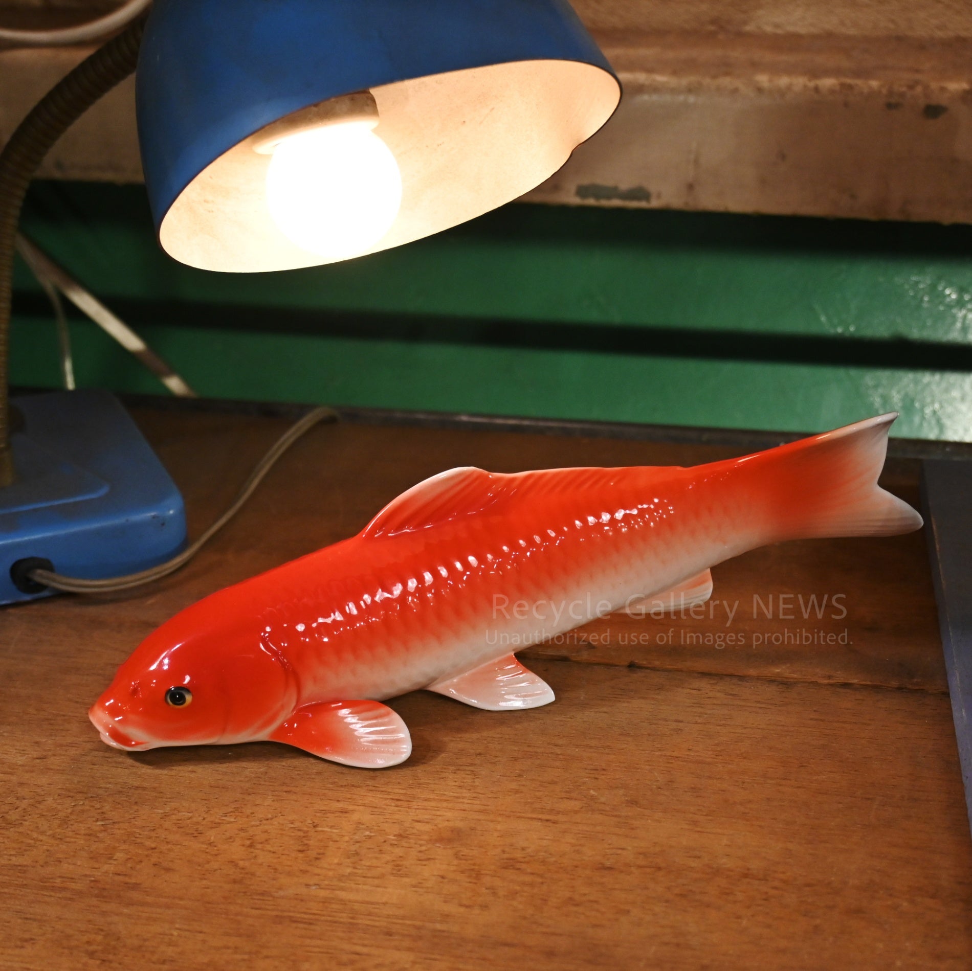 NIPPON TOKI KAISHA Old Noritake Carp Figurine Showa Retro Red Vintage / 日本陶器会社 オールドノリタケ 鯉 フィギュリン 昭和レトロ 赤 ヴィンテージ