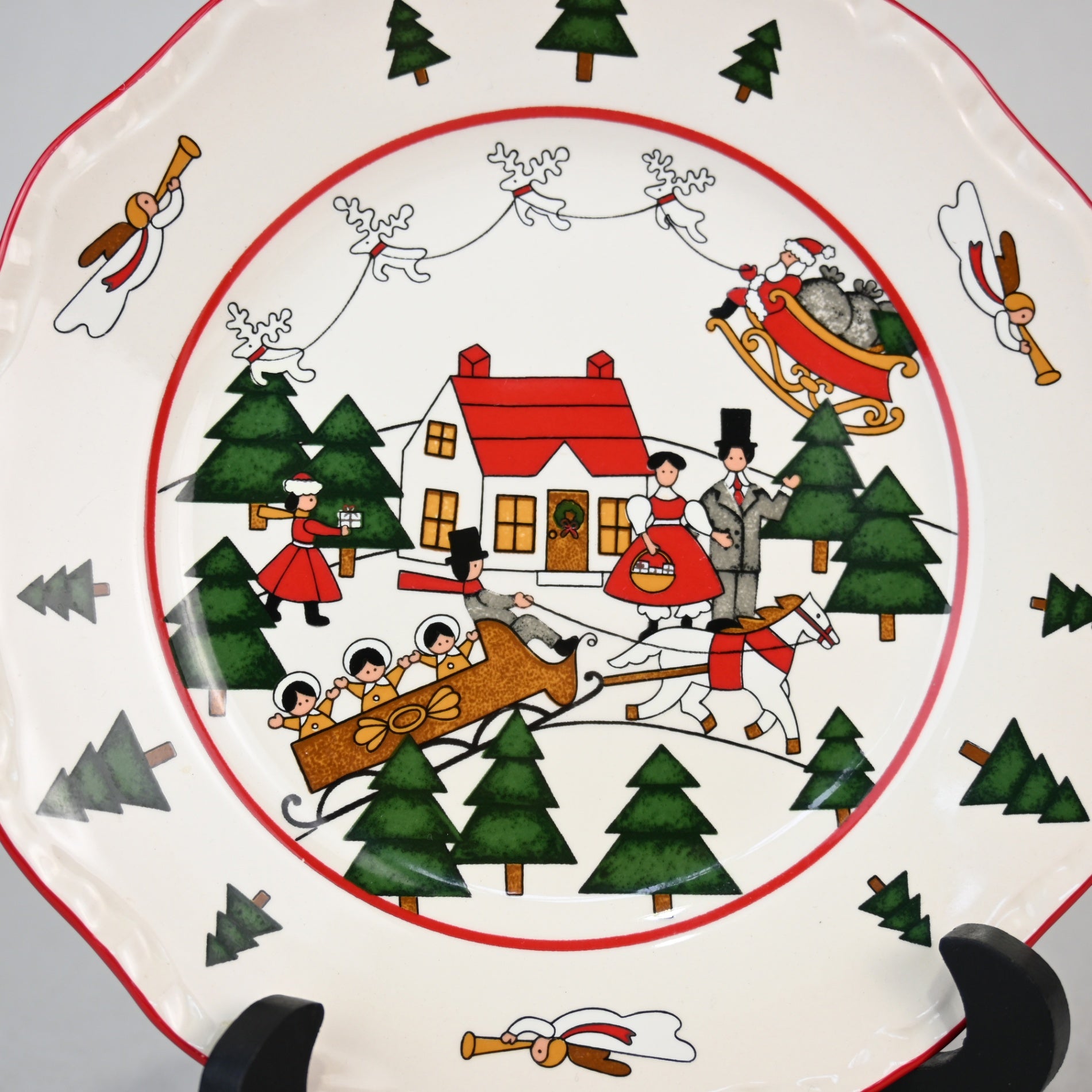 MASON'S IRONSTONE Christmas village Plate 3-size UK Vintage / メイソンズアイアンストーン クリスマスヴィレッジ プレート3サイズ各種 英国ヴィンテージ