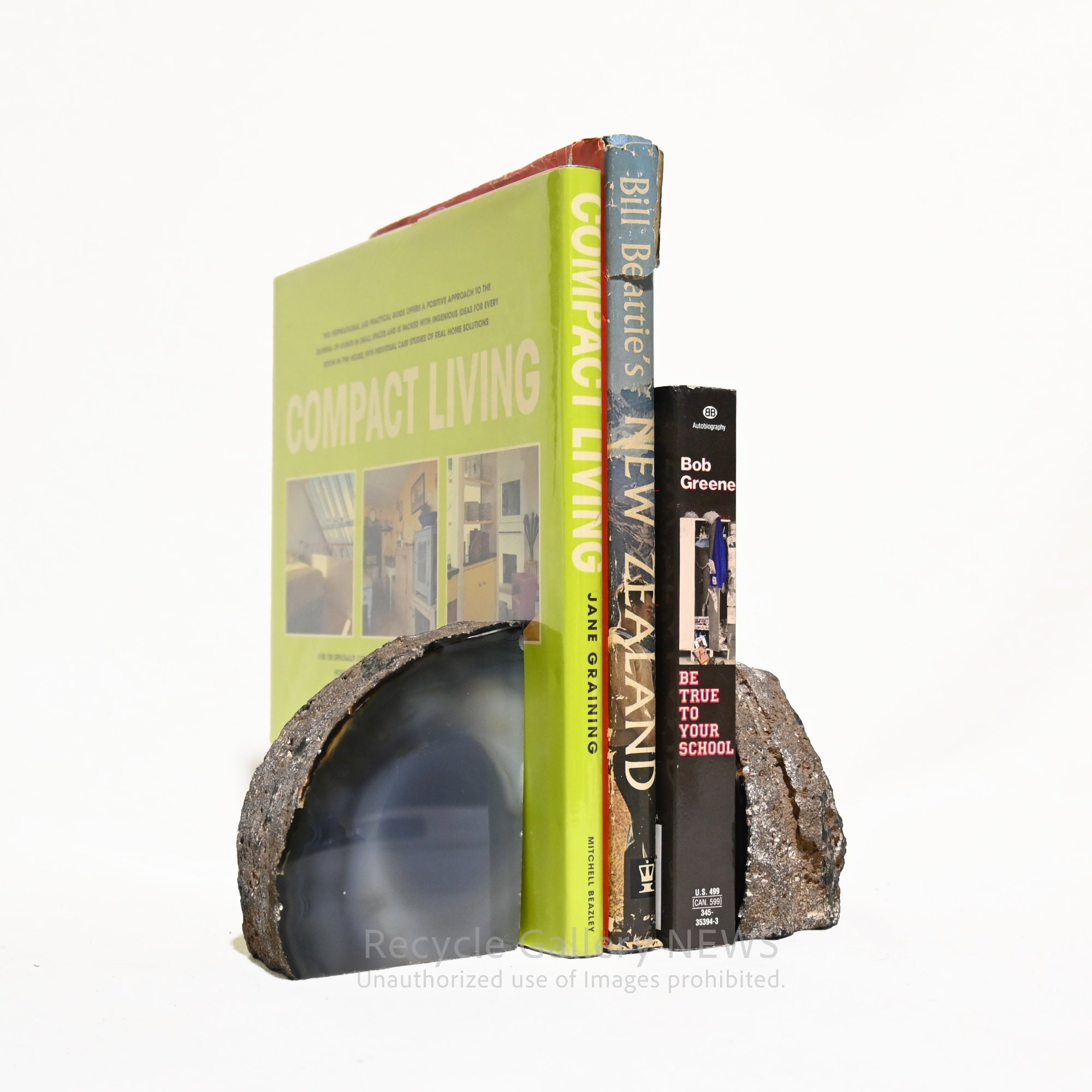 Agate Bookends Natural stone Interior objects Brazil / 瑪瑙 めのう ブックエンド 本立て 天然石 インテリアオブジェ ブラジル