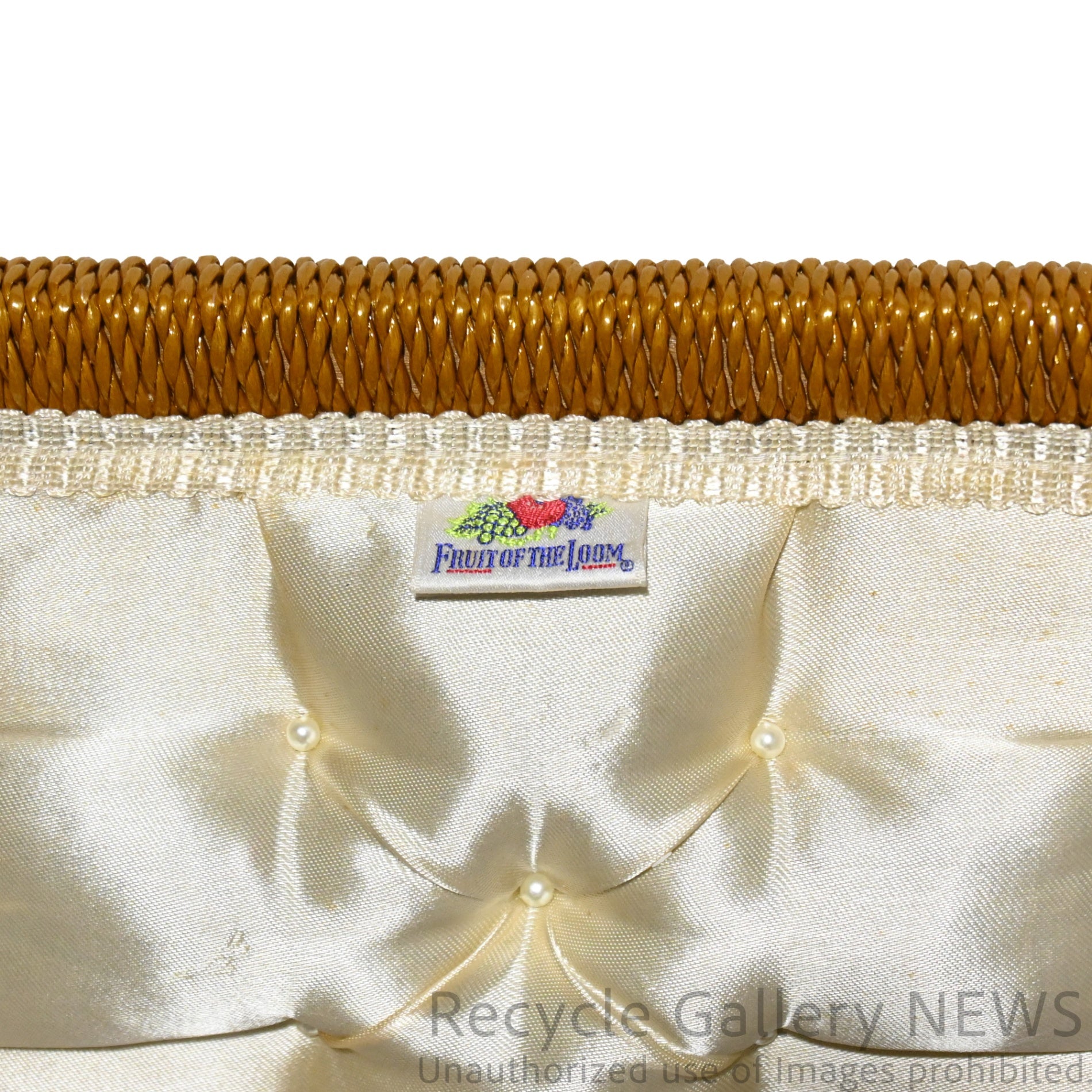 FRUIT OF THE ROOM Sewing Basket Box Retro Embroidery Vintage Unused / フルーツ・オブ・ザ・ルーム 裁縫箱 ソーイングバスケット レトロ 刺繍 ヴィンテージ 未使用 新古品