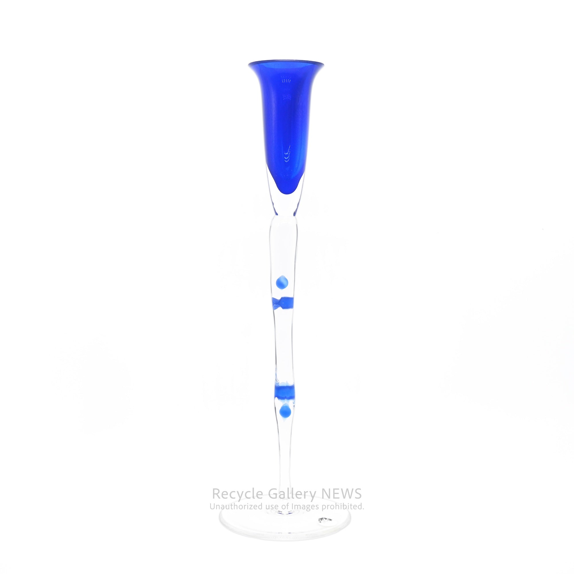 Rosenthal Cobalt Blue Glass Candle Holder Modern Interior / ローゼンタール ガラス キャンドルスタンド 青 ディスプレイ モダンインテリア