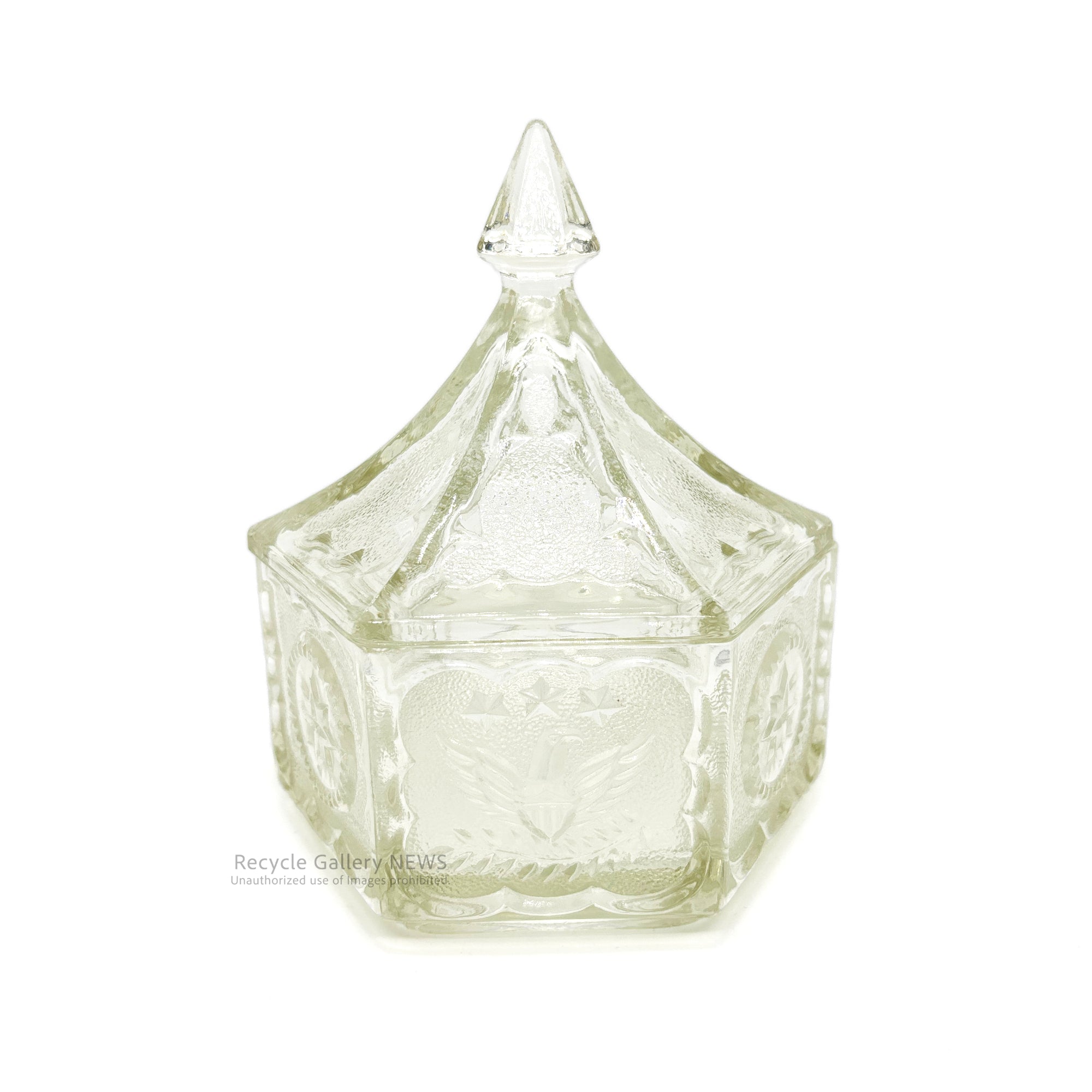 Indiana Glass Eagle & Stars Candy Pot USA Vintage / インディアナグラス イーグル＆スターズ キャンディーポット アメリカンヴィンテージ