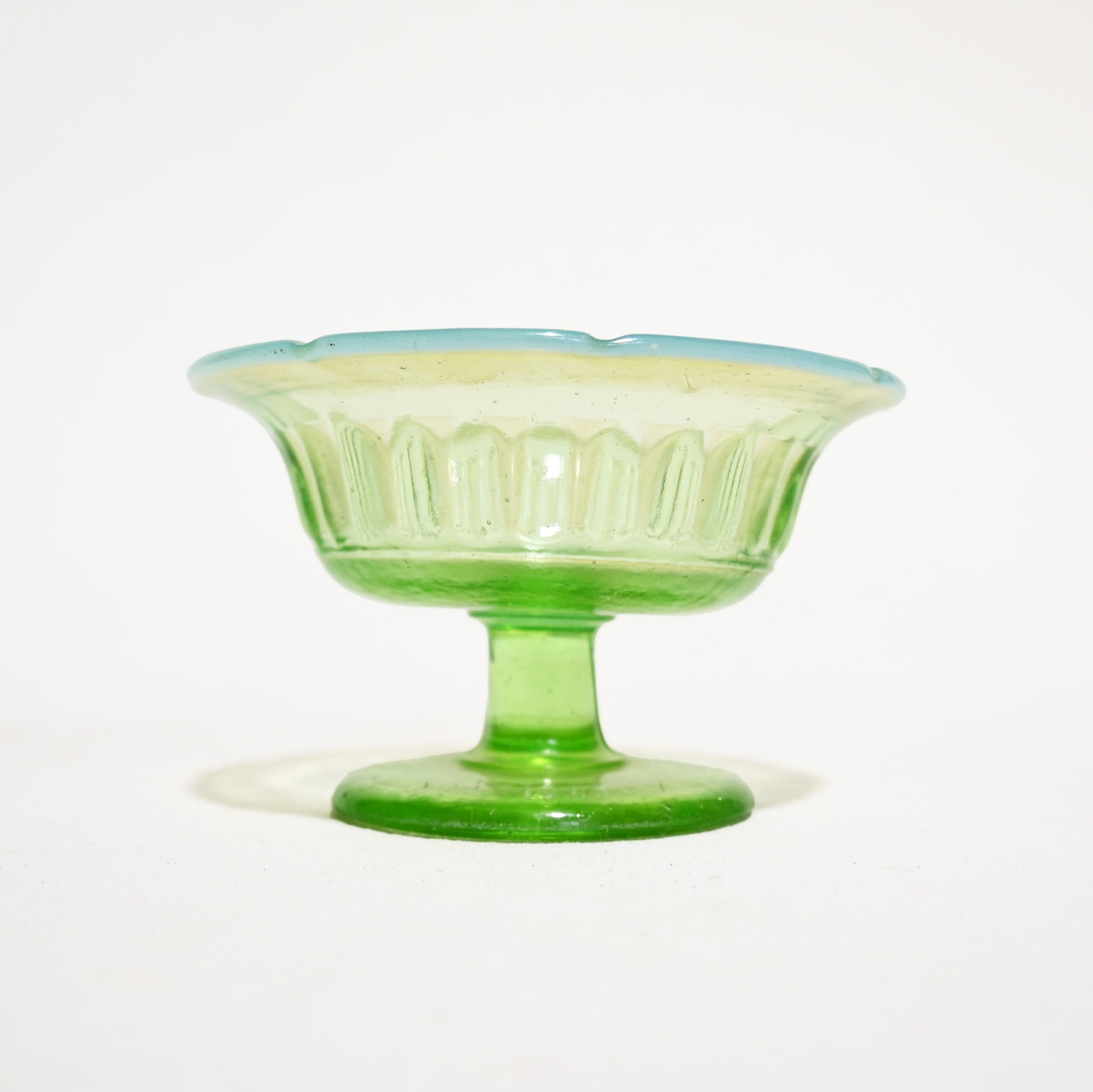Vintage Press Glass Japanese Glass Ice Cup Melon Soda Color Retro / ヴィンテージ プレスガラス 和ガラス 氷コップ メロンソーダ色 レトロ