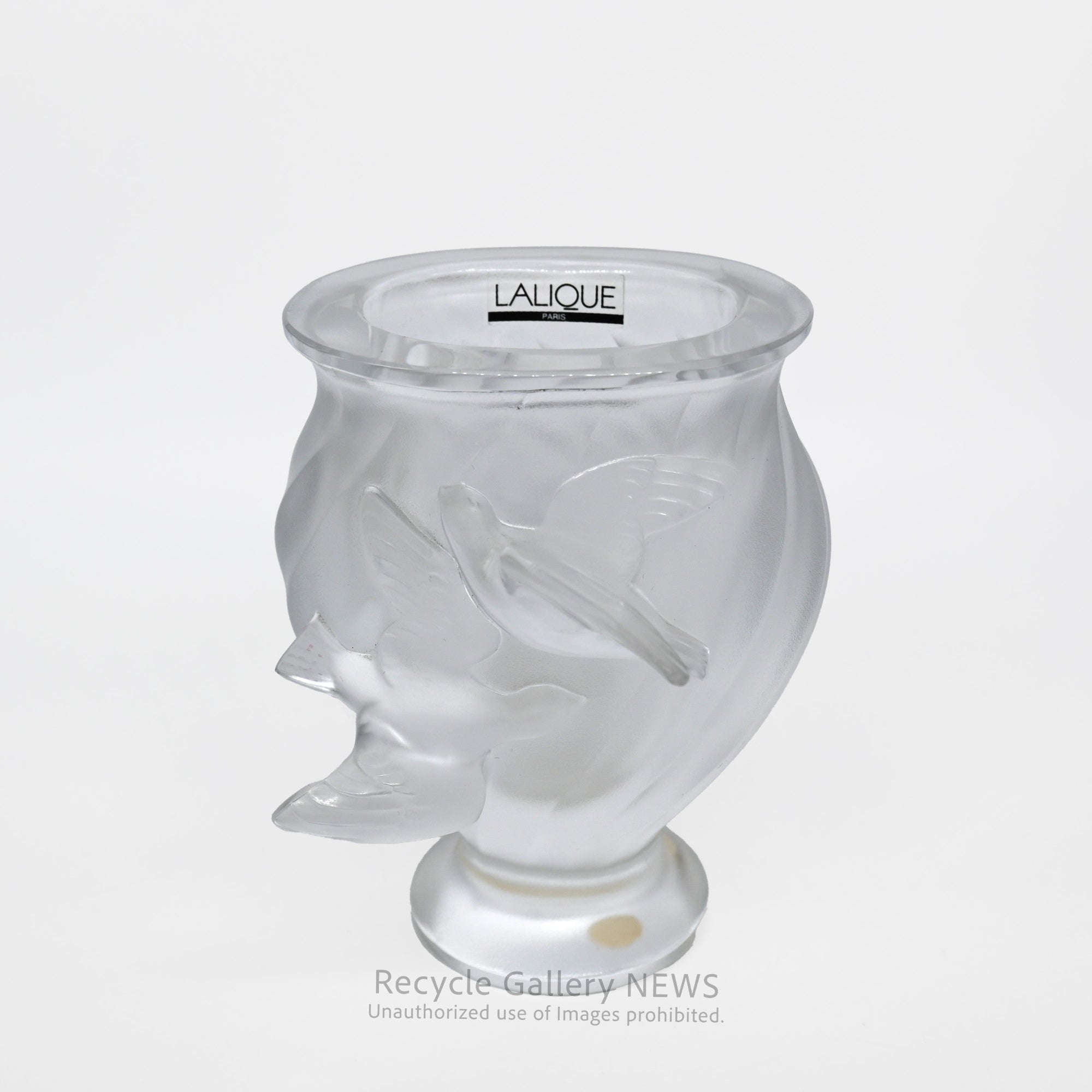 French Crystal Glass [LALIQUE ROSINE VASE] 50’s "Sculpture of Light" Artisan Craftsmanship / ラリック ロジーヌ ベース 50年代  フランス クリスタルガラス 光の彫刻 職人技