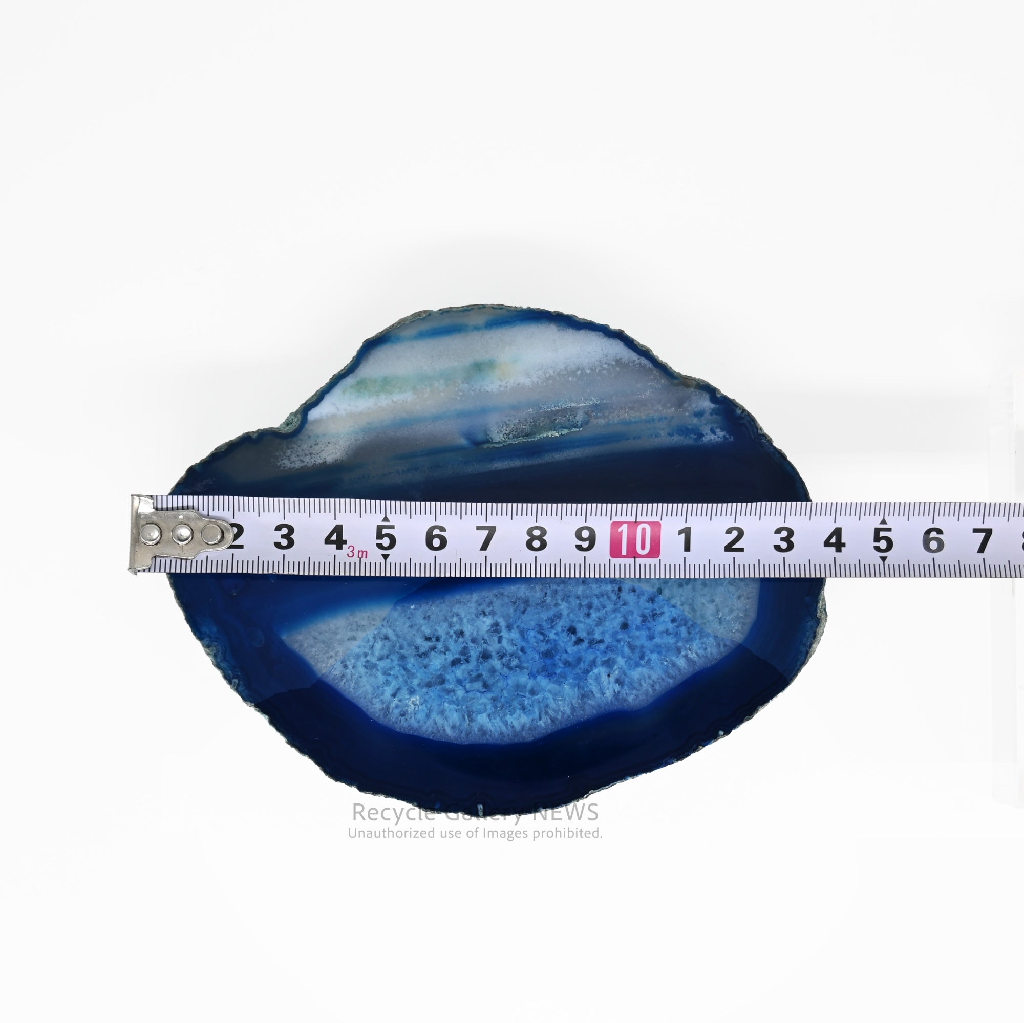 Blue Agate Slice Coaster Gemstone Decorative Object Japandi / 青い瑪瑙のコースター 天然石 置物  ジャパンディ