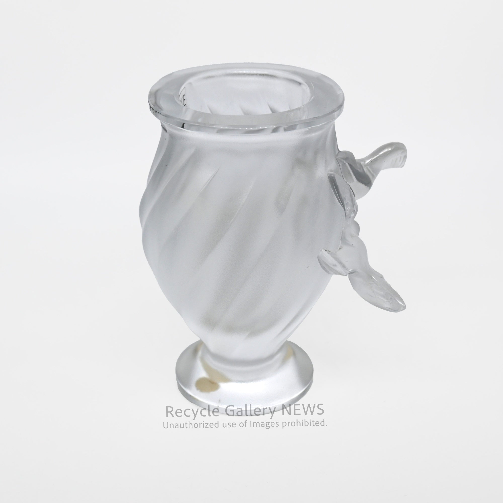 French Crystal Glass [LALIQUE ROSINE VASE] 50’s "Sculpture of Light" Artisan Craftsmanship / ラリック ロジーヌ ベース 50年代  フランス クリスタルガラス 光の彫刻 職人技