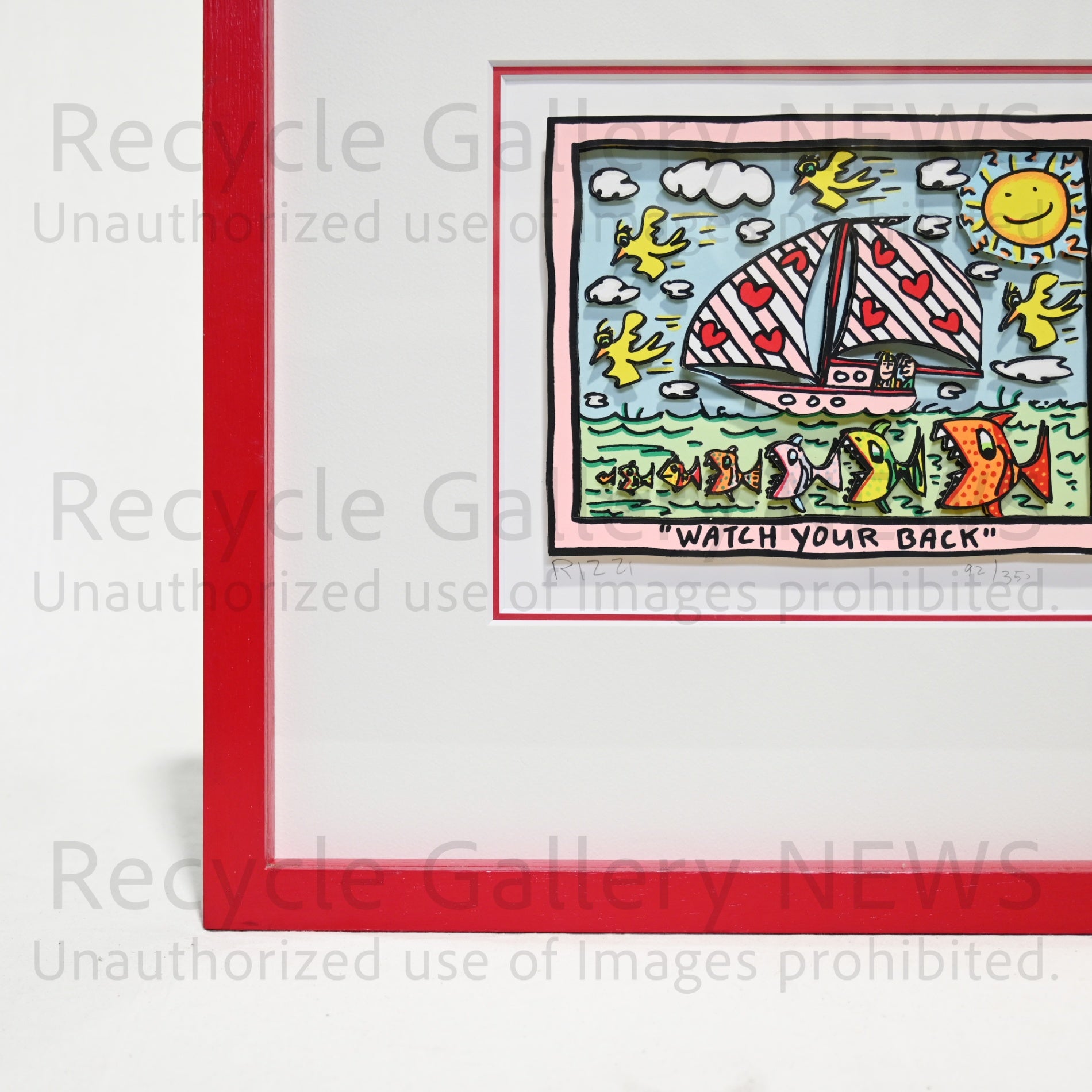 James Rizzi WATCH YOUR BACK 1995's Silk-screen 3D Urban Primitive Modern Art / ジェームス・リジィ ウォッチ・ユア・バック 1995年 シルクスクリーン 現代アート