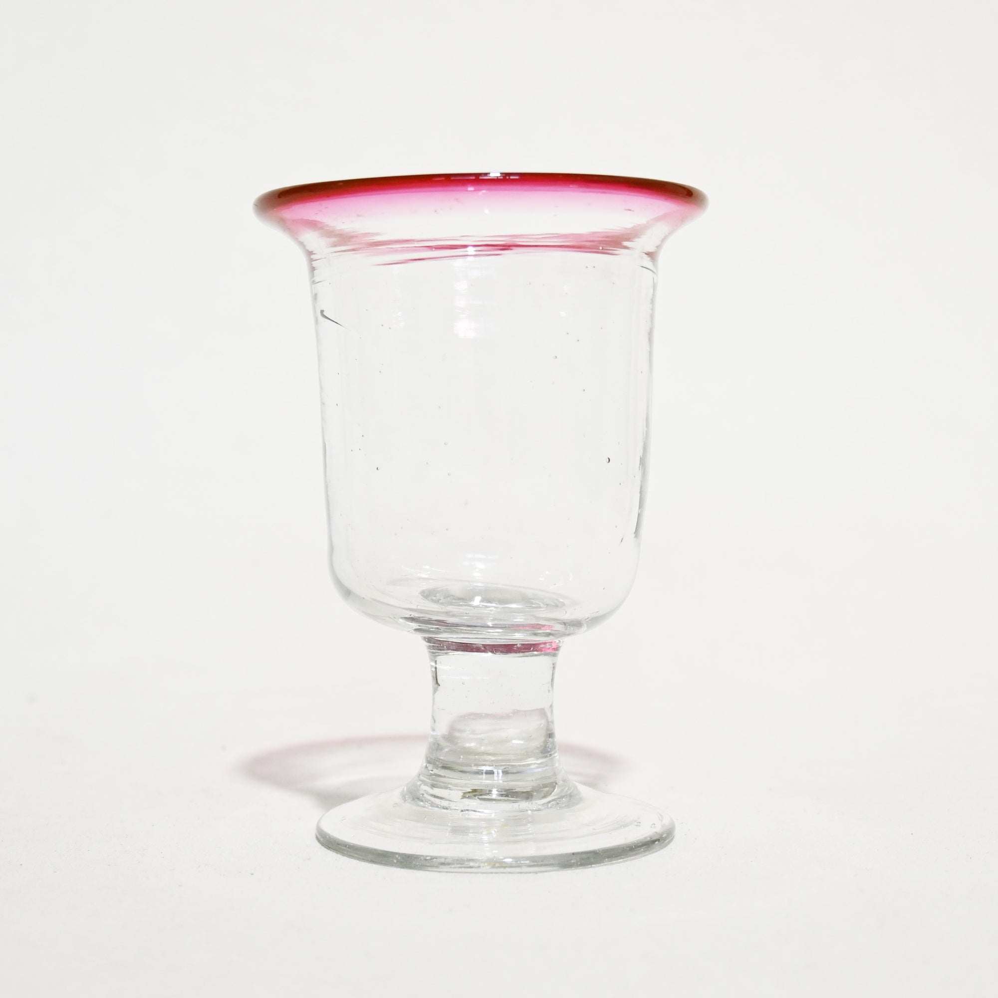 Vintage Japanese Blown Glass Red & Clear Ice Cup Parfait Glass  / パフェグラス ヴィンテージ 和ガラス 吹きガラス 赤＆透明 氷コップ