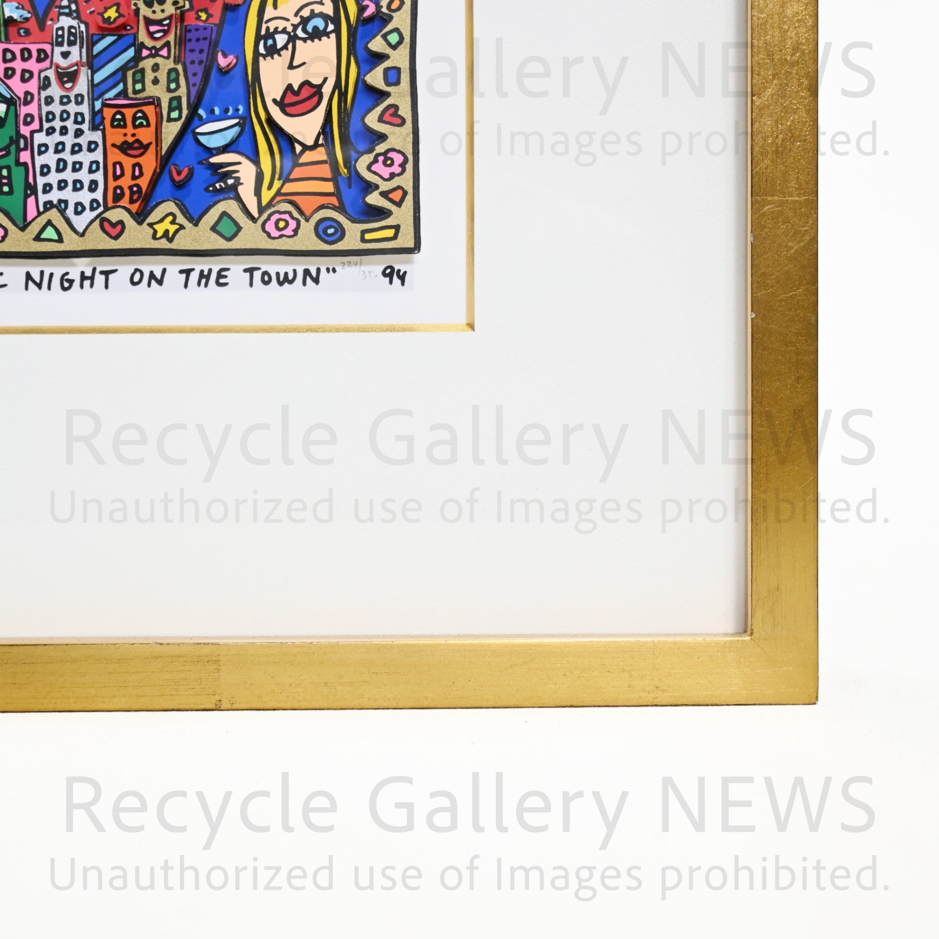 James Rizzi A ROMANTIC NIGHT ON THE TOWN 1994’s Silk-screen 3D Urban Primitive Modern Art / ジェームス・リジィ ア・ロマンティックナイト・オン・ザ・タウン 1994年 シルクスクリーン 現代アート