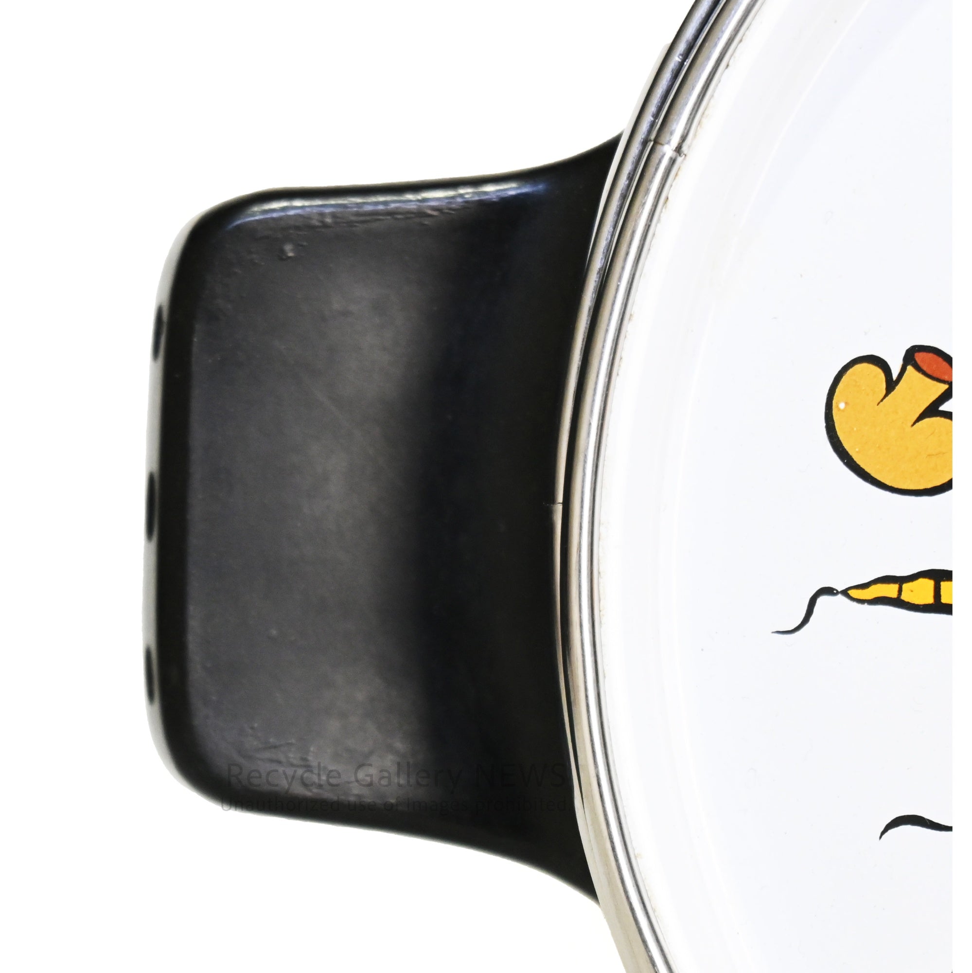 1960s American vintage enamel pot White with food design / 1960年代 アメリカ ヴィンテージ ホーロー鍋 ホワイト 食材デザイン