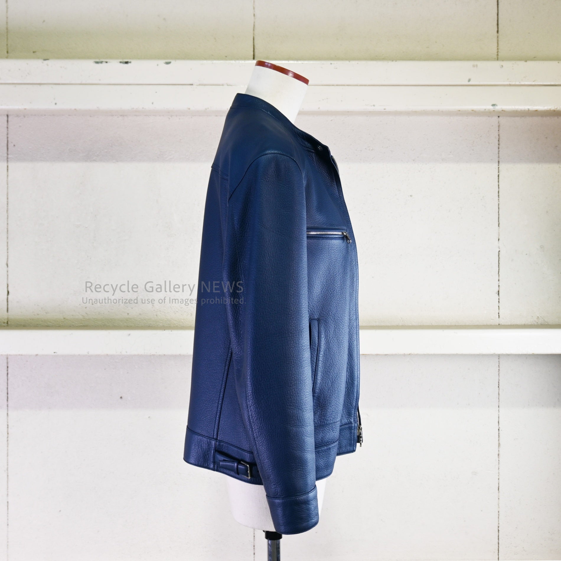 LOEWE Men's Deerskin Leather Jacket 2012 Prussian Blue Stuart Vevers / ロエベ メンズ 鹿革 レザー ジャケット 2012 プルシアンブルー 青 紺色 スチュアート•ヴィヴァース