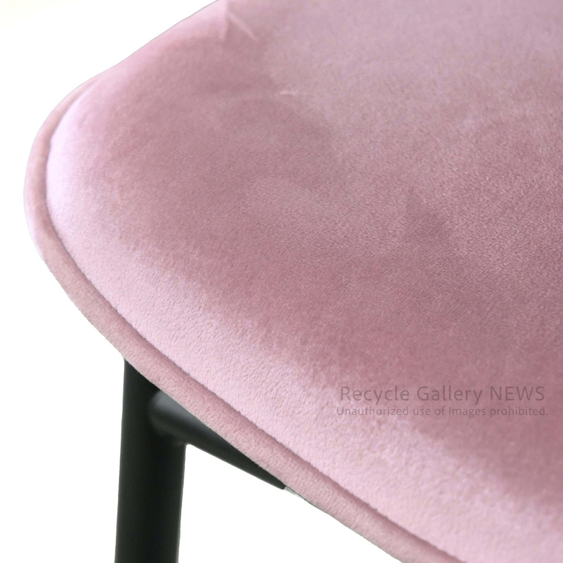 Calligaris Fifties Dining Chair Black Rose Pink-Velvet Italian Modern Furniture / カリガリス フィフティーズ ダイニングチェア ローズピンク ブラック ベルベット イタリア モダン家具
