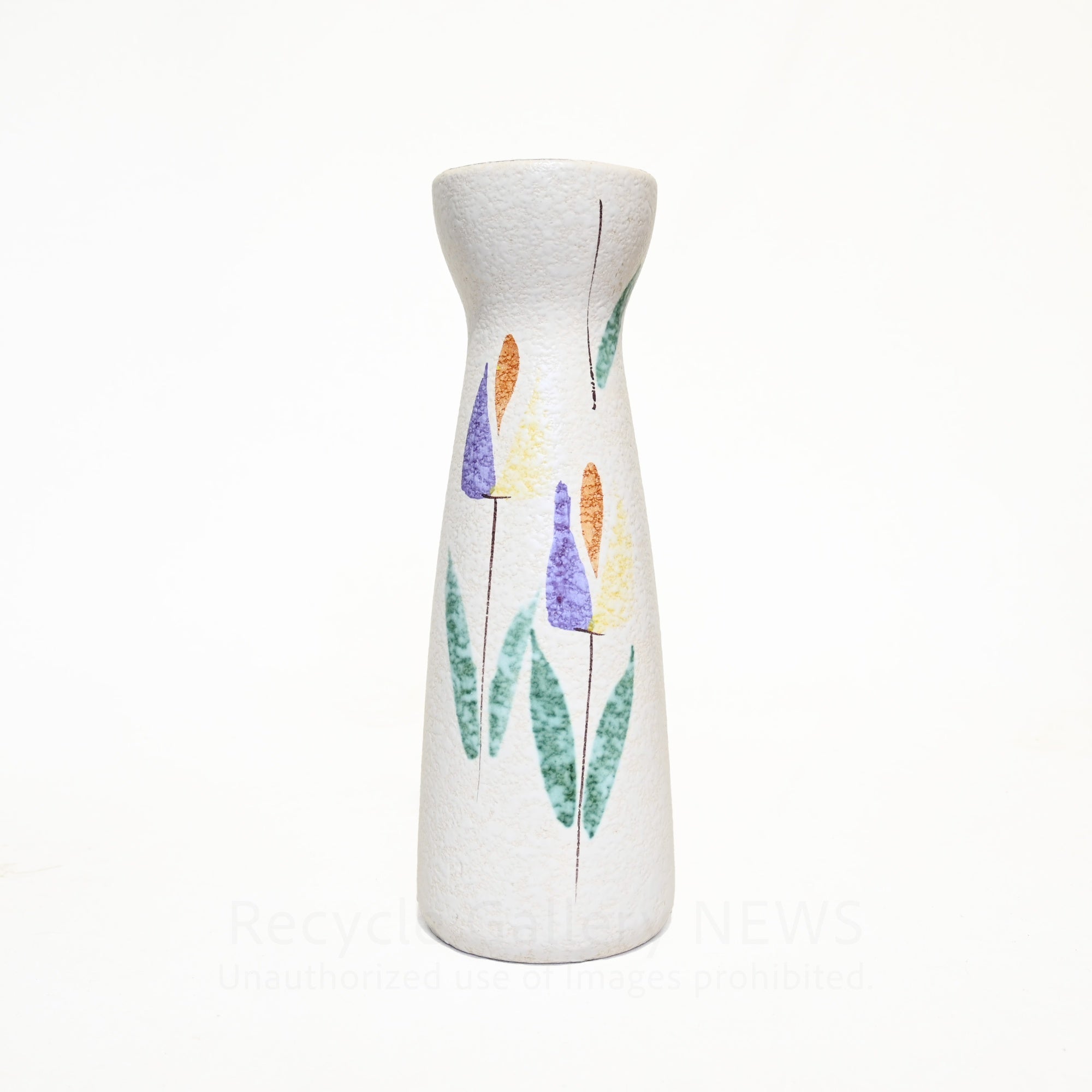 West German Flower Vase Tulip pattern  1950s-1960s Vintage / 西ドイツ製 花瓶 チューリップ柄 推定1950〜60年代 ヴィンテージ
