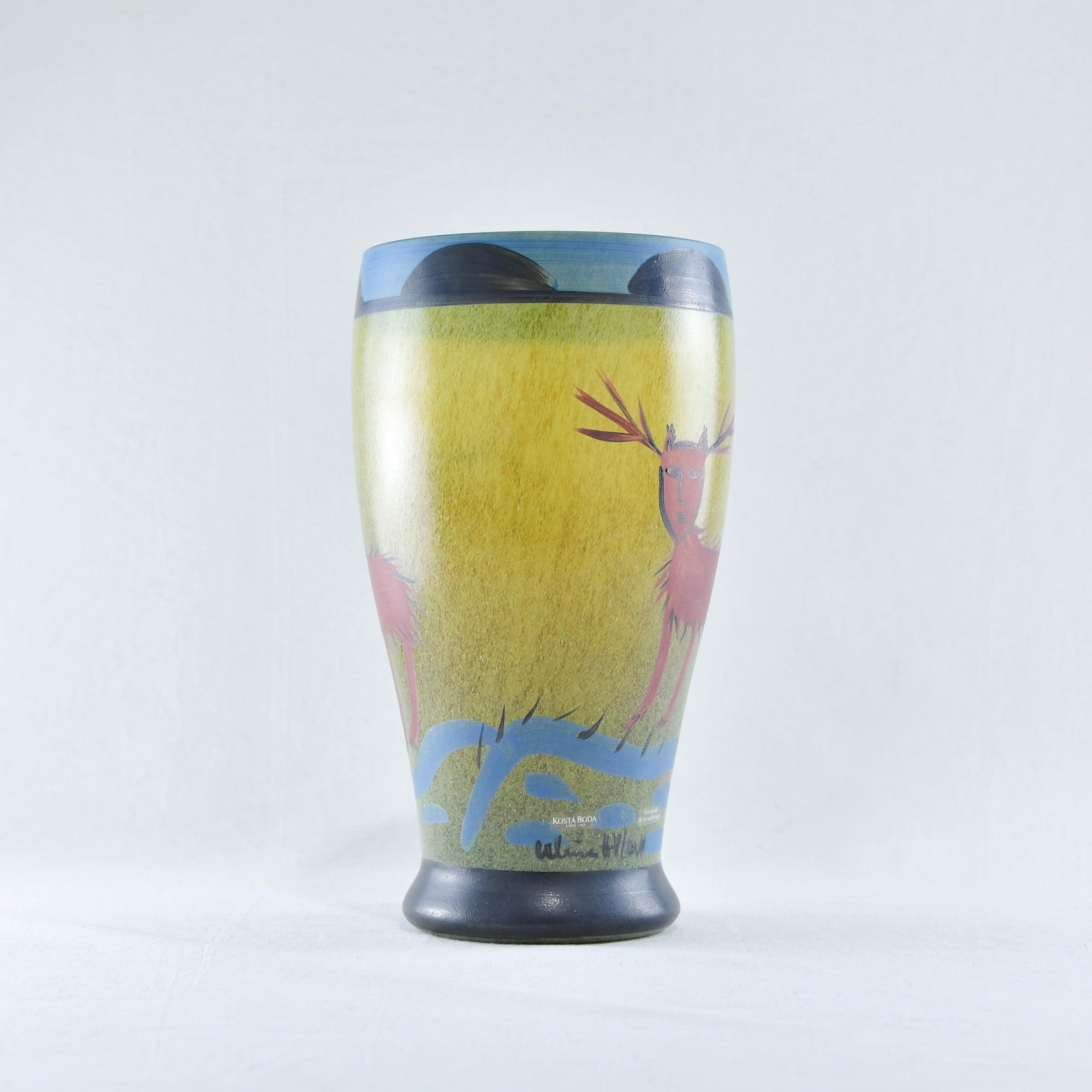 Ulrica Hydman-Vallien NEVADA 1990's Deer Vase KOSTA BODA / ウルリカ・ヒードマン・ヴァリーン ネヴァダ 1990年代 鹿 花瓶 コスタボダ 北欧デザイン