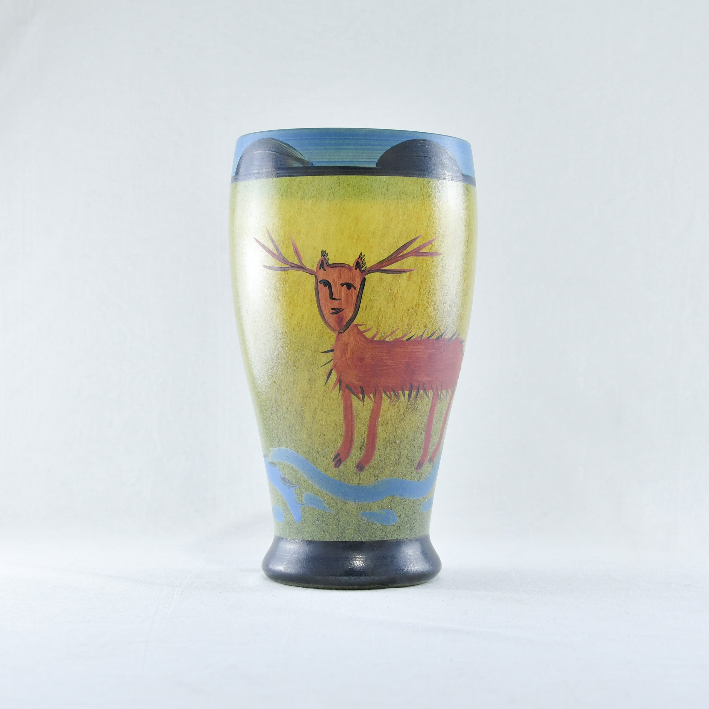 Ulrica Hydman-Vallien NEVADA 1990's Deer Vase KOSTA BODA / ウルリカ・ヒードマン・ヴァリーン ネヴァダ 1990年代 鹿 花瓶 コスタボダ 北欧デザイン