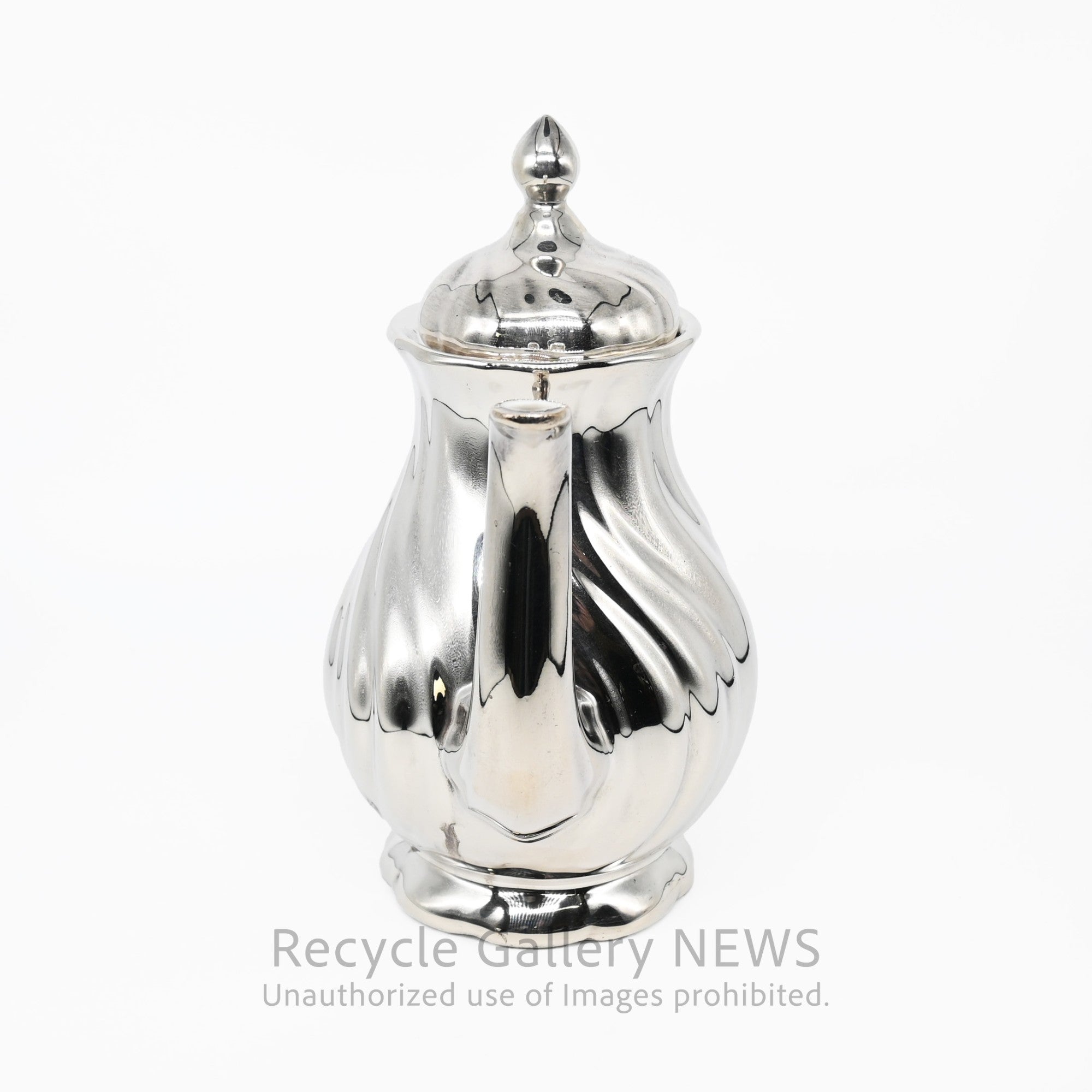 SILVER COATED PORCELAIN TEA POT  Antique German Silver Plated 3-Piece wmf / シルバープレートドイツアンティーク 三点セット ドイツ WMF社  銀メッキ