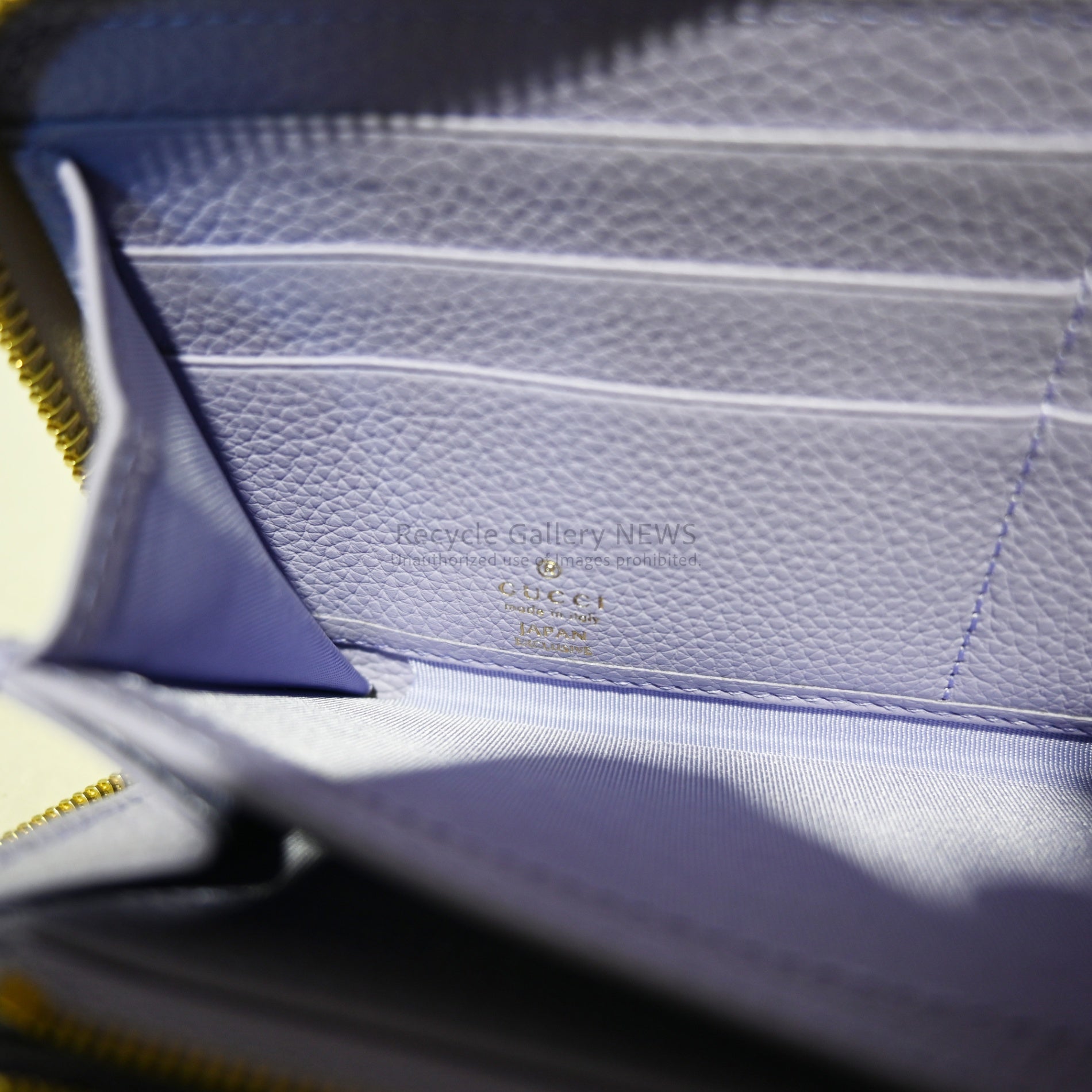 GUCCI Double G Two-Tone Zip-Around Wallet Limited to Japan Ivory and Lilac Leather Unused Italy / グッチ ダブルG バイカラー ジップアラウンドウォレット 日本限定 アイボリー&ライラックレザー 未使用品