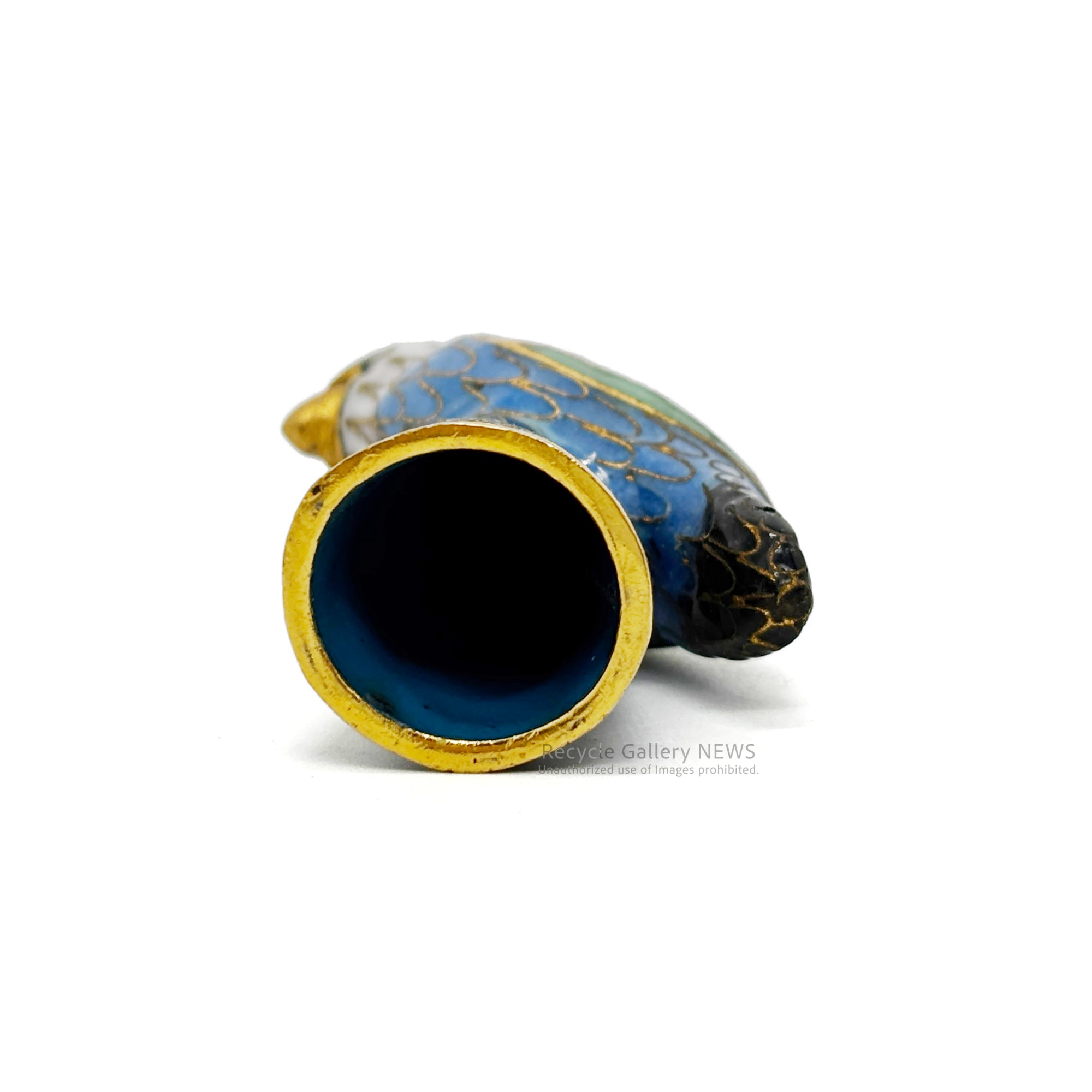 Cloisonné bird thimble Keitai Blue / 鳥 指ぬき 七宝 景泰藍 80年代ヴィンテージ