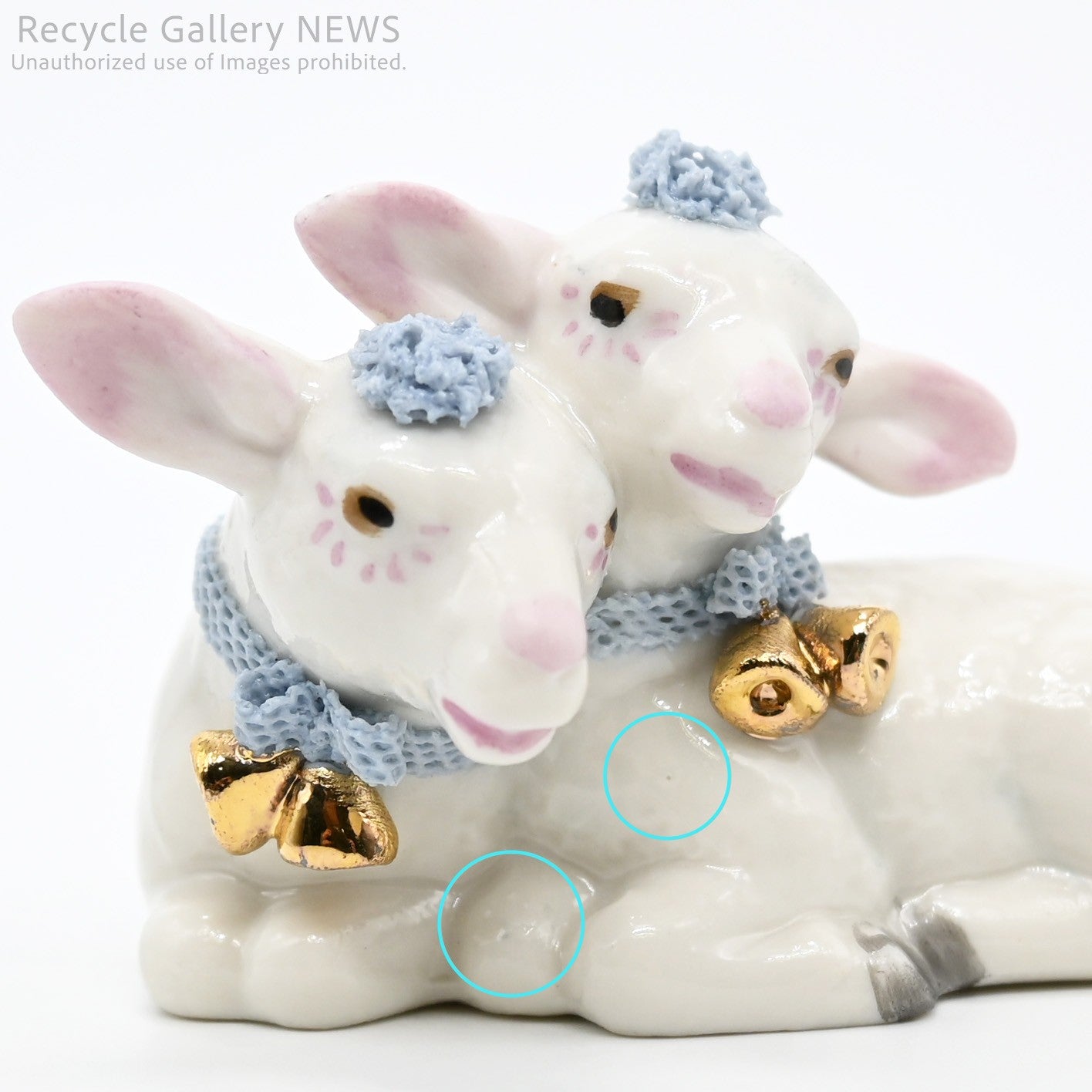 Irish Dresden Lace Porcelain White Lamb Figurine / アイリッシュ・ドレスデン 羊モチーフ 磁器 フィギュリン レース磁器 白 パステルカラー