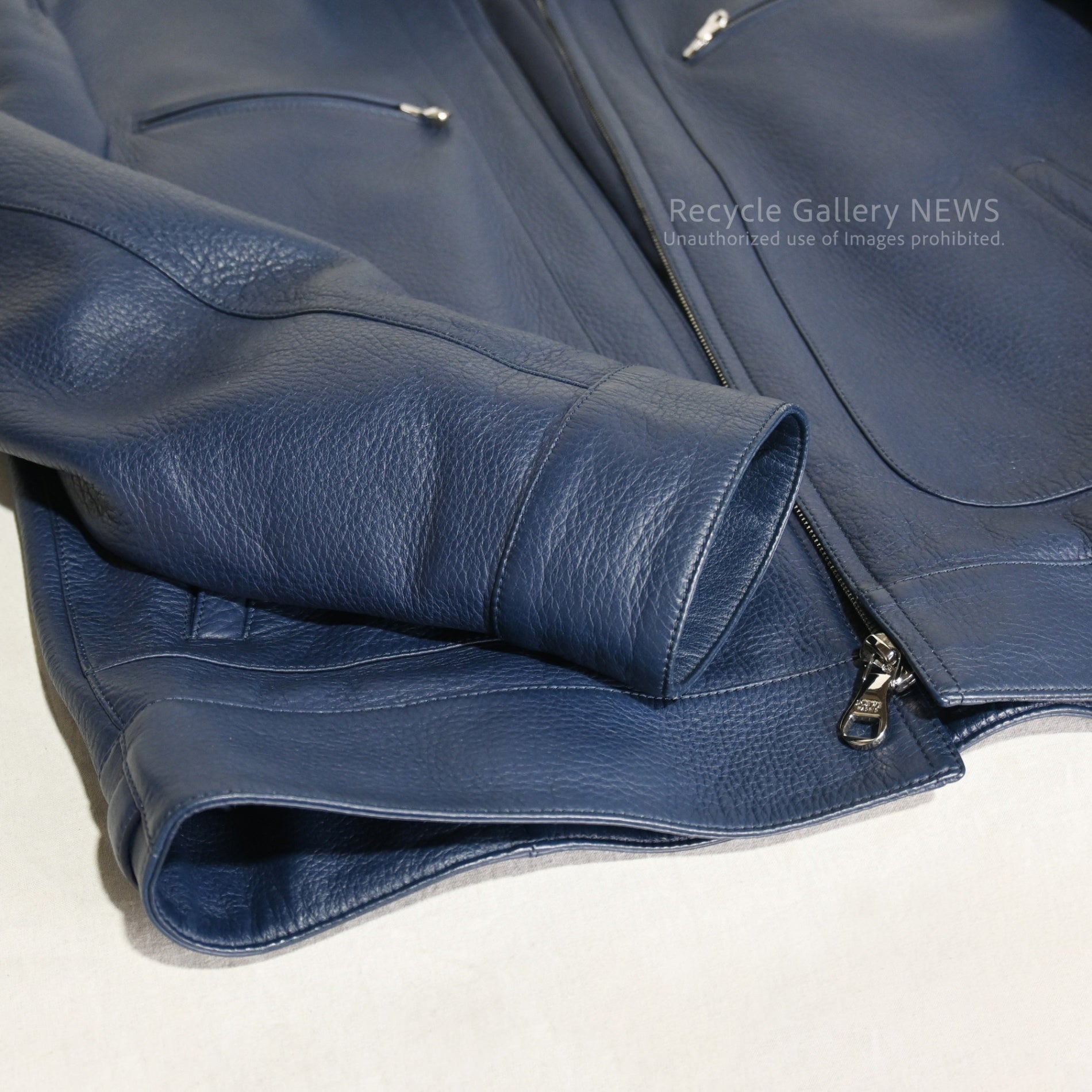 LOEWE Men's Deerskin Leather Jacket 2012 Prussian Blue Stuart