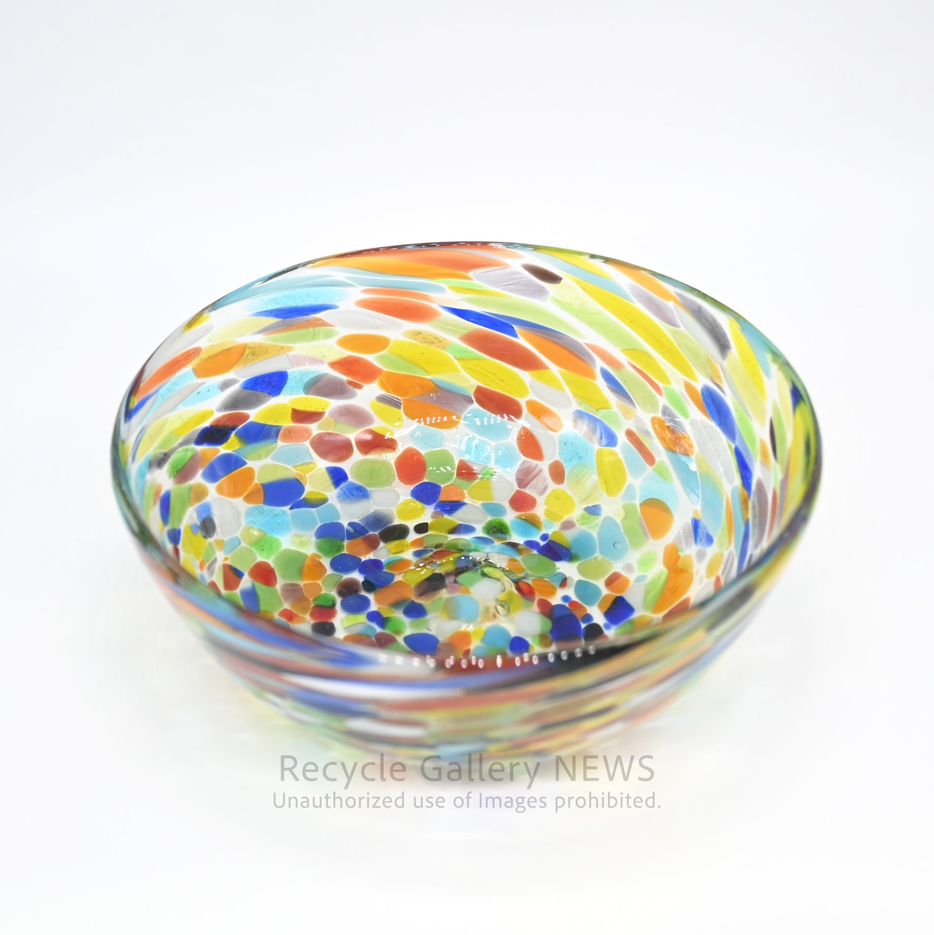 Colorful Fusion Confetti Glass Art Bowl Mexican Style / コンフェッティ アートガラス フュージョンガラス ボウル 小鉢 マルチカラー メキシカンガラス
