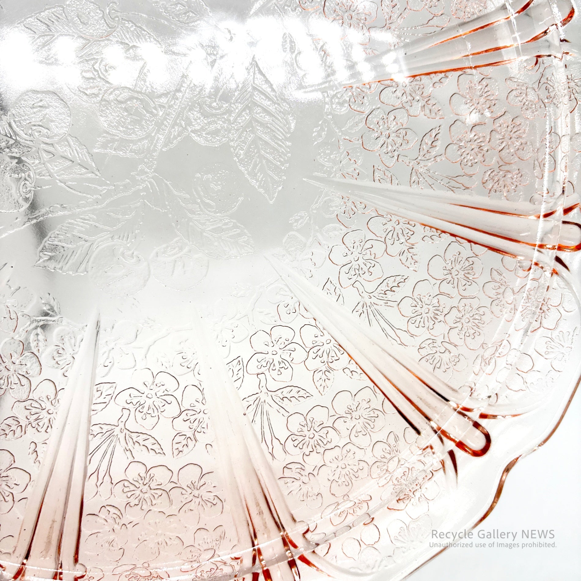 Jeannette Glass Co. Cherry Blossom BB plate U.S.A Vintage / ジャネットグラス ブレッド＆バタープレート ヴィンテージ 1930年代 ヴィンテージ