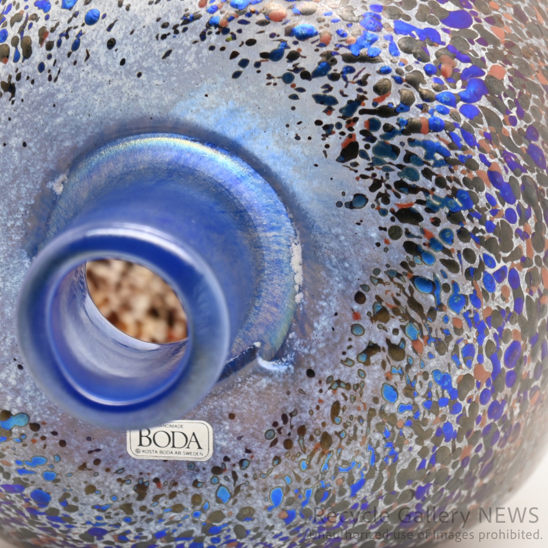KOSTA BODA Bertil Vallien Art Modern Glass Flower Vase Purple Tones / コスタボダ ガラス フラワーベース バーティル・ヴァリーン 一輪挿し 花瓶 パープル系 アートガラス モダン