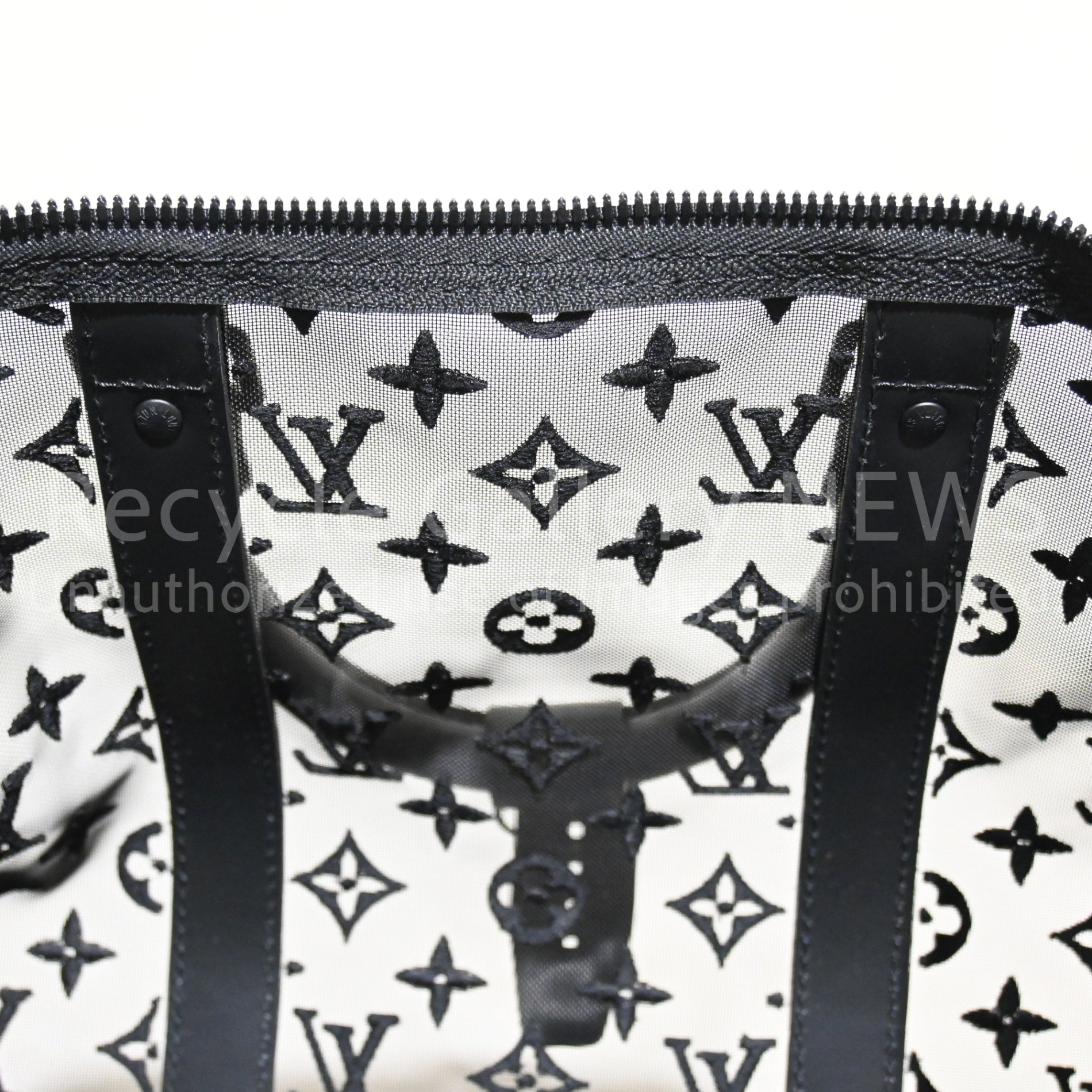 LOUIS VUITTON 2019 AW Virgil Abloh M53971 Monogram Mesh and Leather Boston Bag Keepall Bandouliere 50 / ルイ・ヴィトン ヴァージル・アブロー モノグラム メッシュ・レザー ボストンバッグ キーポル バンドリエール50