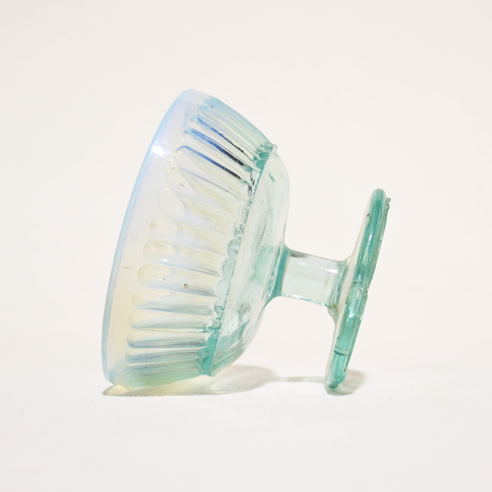 Vintage Press Glass Japanese Glass Ice Cup Ramune soda blue Color Retro / ヴィンテージ プレスガラス 和ガラス 氷コップ ラムネ色 レトロ
