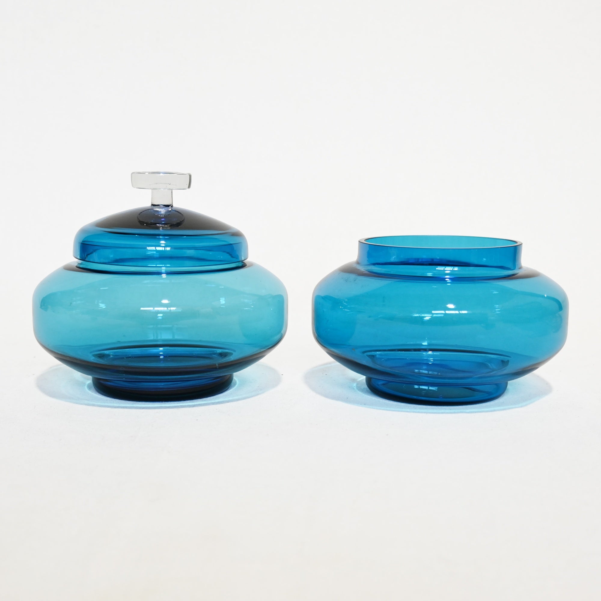 Stacking Glass Bowl with Lid Vintage Accessory case / 2段スタッキング ふた付きガラスボウル ヴィンテージ ケース 小物入れ