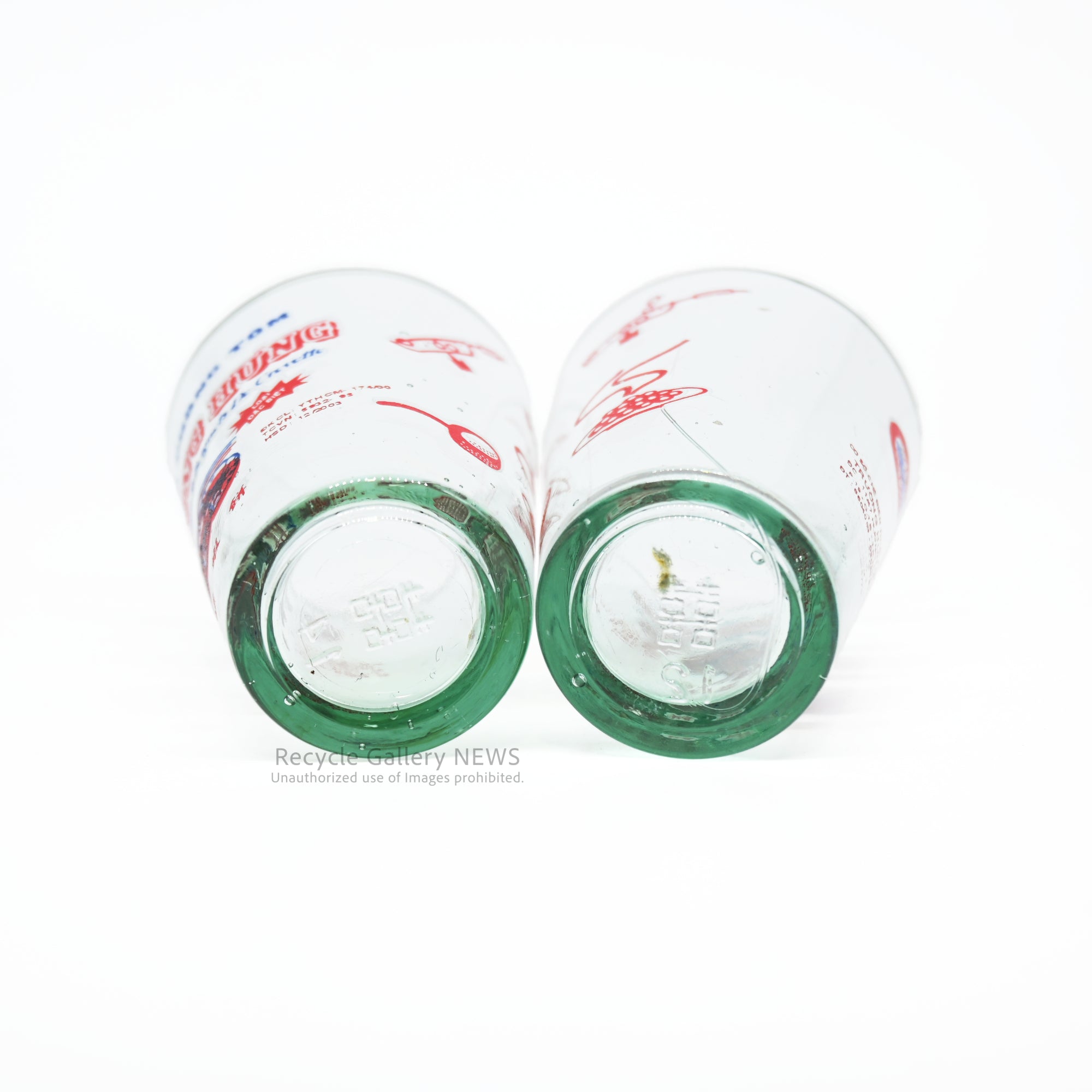 Vietnamese Shrimp Cracker Bánh phồng tôm Shot Glass Yellow / Red East Asian Goods / ベトナム エビ煎餅 バインフォントム ショットグラス 黄赤 / 赤青 東アジア雑貨