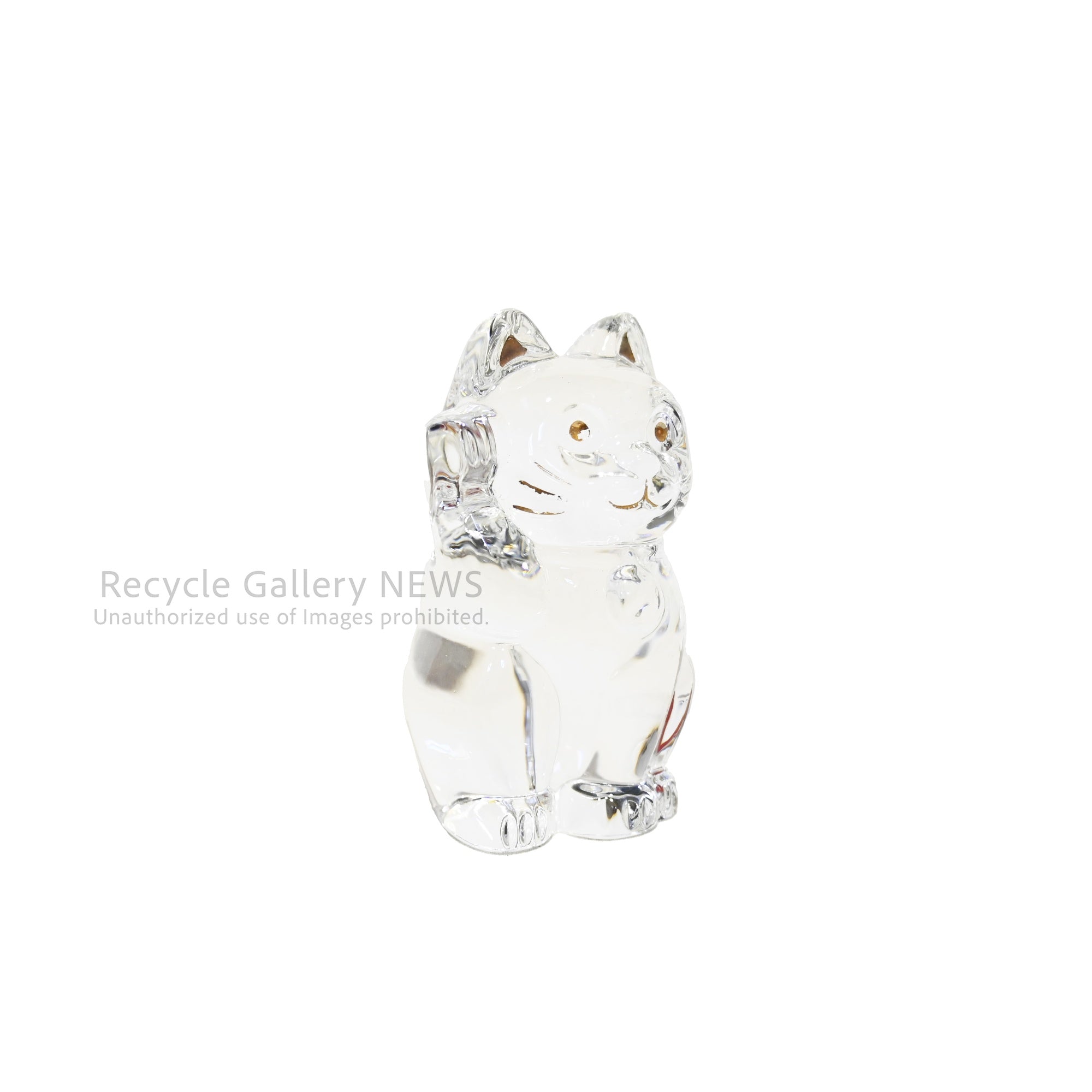 Baccarat Maneki-Neko Lucky Cat Fortune Cat Clear Crystal Glass / バカラ まねき猫 クリア クリスタルガラス