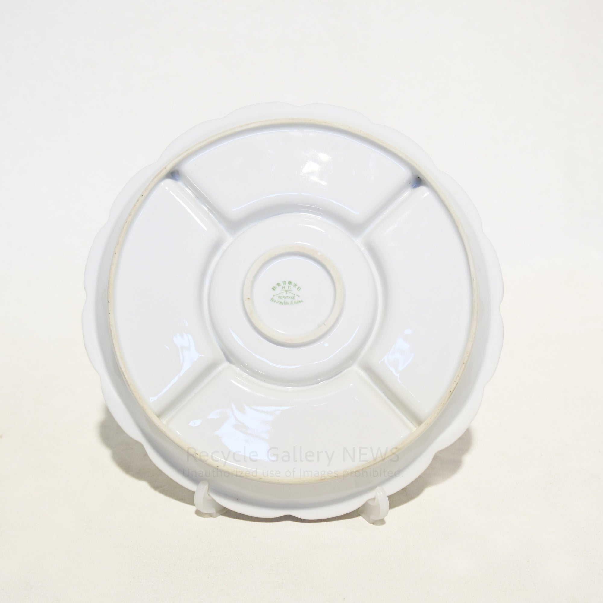 Old Noritake Hors d'oeuvre Serving plate Taisho era 1912s Japan-Domestic-market Yajirobe backstamp / オールドノリタケ オードブル サービングプレート 大正時代 1912年頃 国内向けヤジロベー バックスタンプ