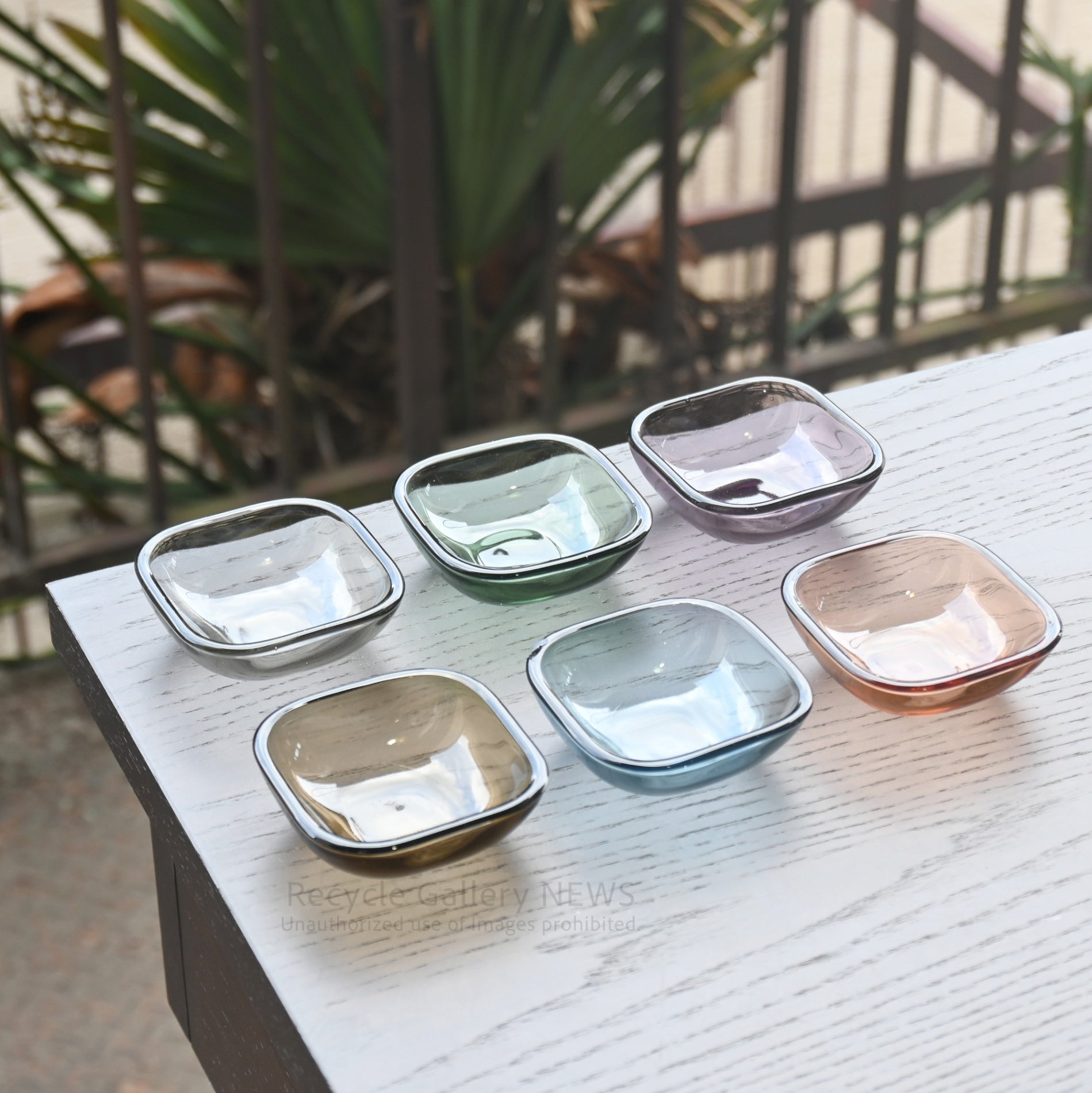 Rare Hoya Glass "Starting Unit series" Set of 6 Plates Japanese Tableware Showa Retro / 保谷硝子 スターティングユニット６点セット  日本 食器 昭和レトロ 希少