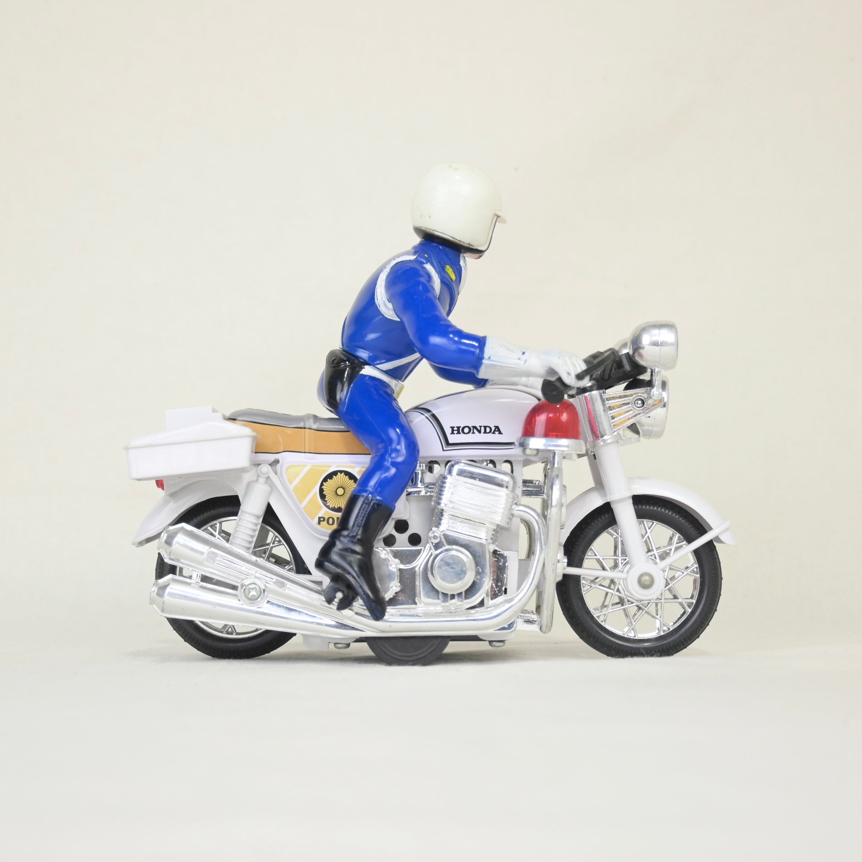 Japan vintage Police Motorcycle Toy 1980's retro / 丸彰社 警官 白バイ 玩具 1980年代 昭和レトロ