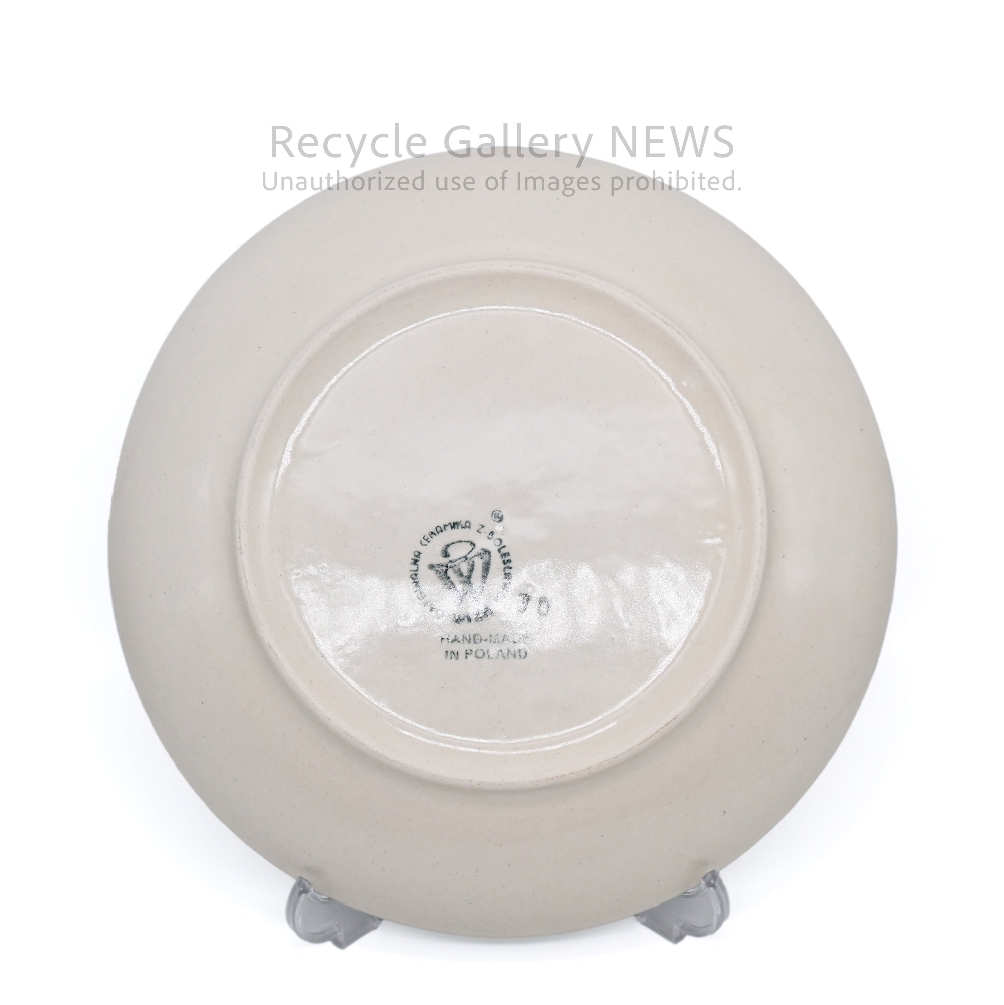 WIZA Handmade Bolesławiec Polish Pottery Floral Plate Blue Green / ウィザ社 ポーリッシュポタリー 皿 プレート 青 緑 花柄 ハンドメイド ポーランド陶器