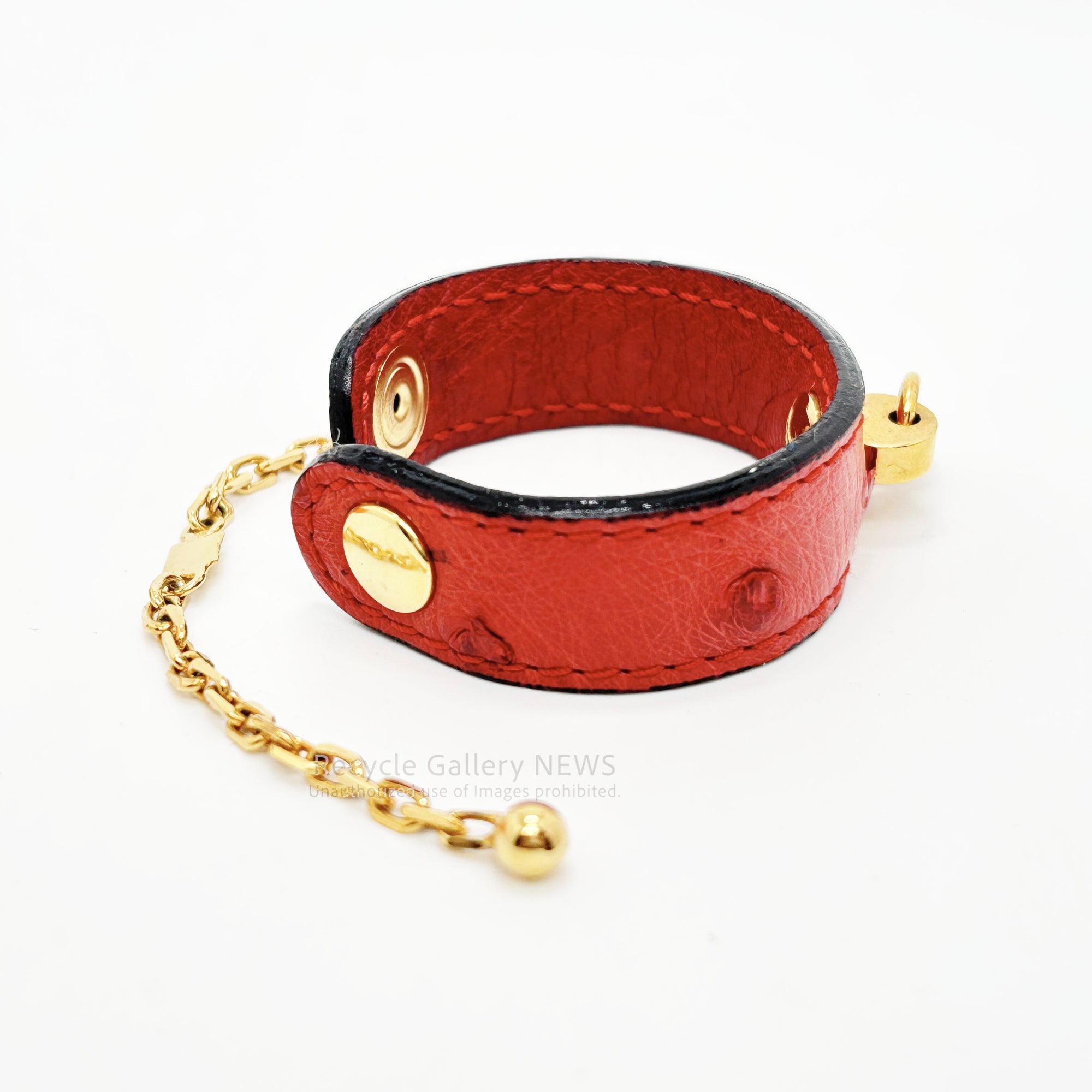 HERMES Red Ostrich Glove Holder Italia / エルメス グローブホルダー