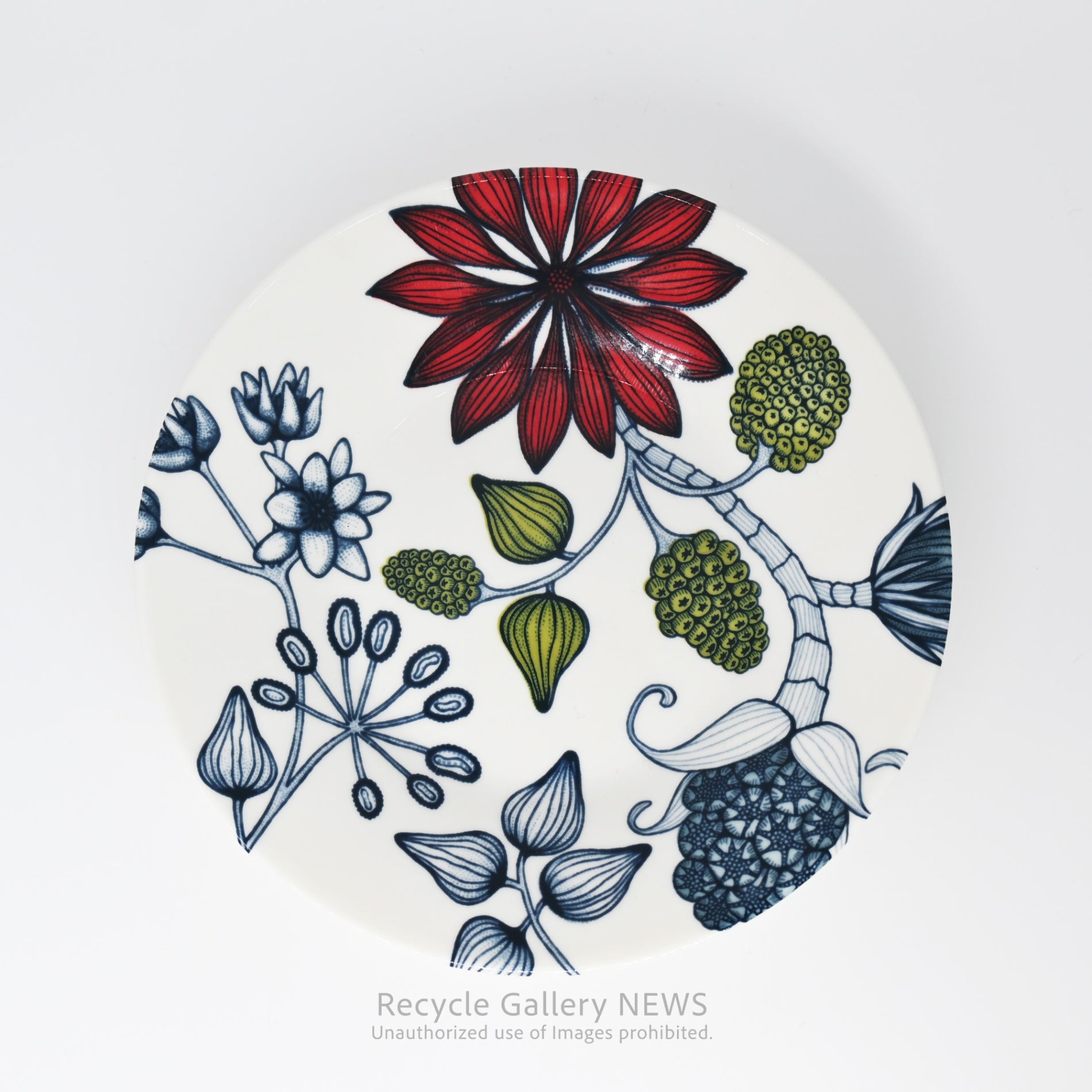 ARABIA Runo Summer Ray Finland Floral 16.5cm Plate Old Backstamp  Scandinavian Style / アラビア ルノ サマーレイ 16.5cmプレート フィンランド  花柄 北欧 旧スタンプ