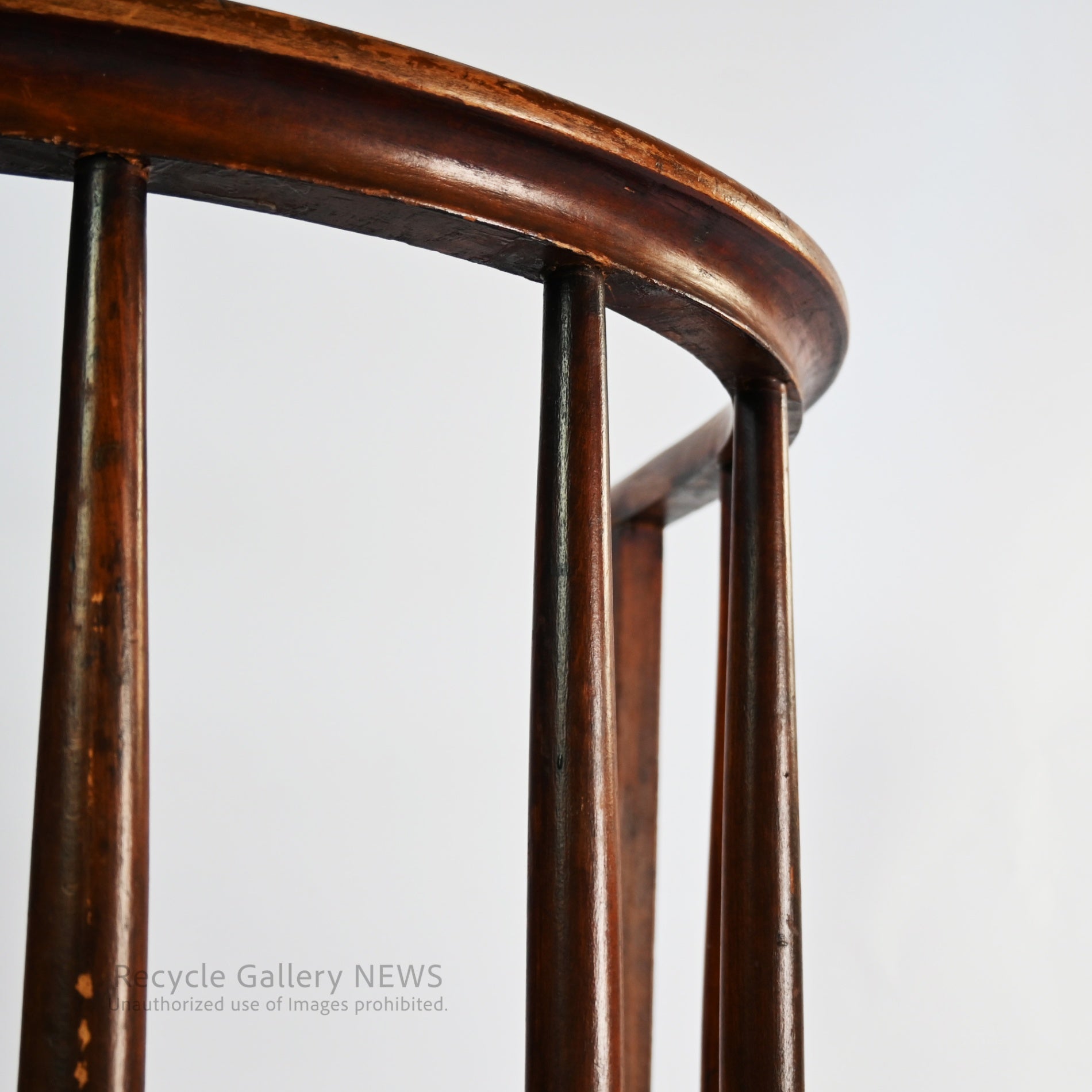 Wicker Accent Chair Antique Bentwood Slat Back Beautiful Patina / 籠椅子 曲木 アンティーク 職人技 スラットバック 経年変化 パーソナルチェア