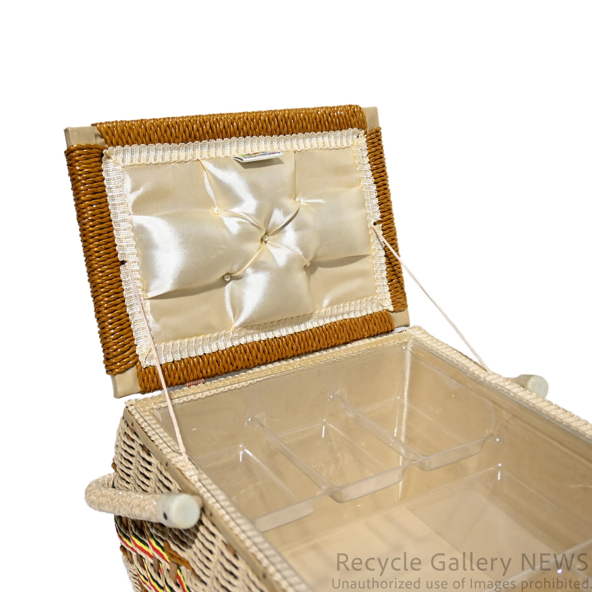 FRUIT OF THE ROOM Sewing Basket Box Retro Embroidery Vintage Unused / フルーツ・オブ・ザ・ルーム 裁縫箱 ソーイングバスケット レトロ 刺繍 ヴィンテージ 未使用 新古品