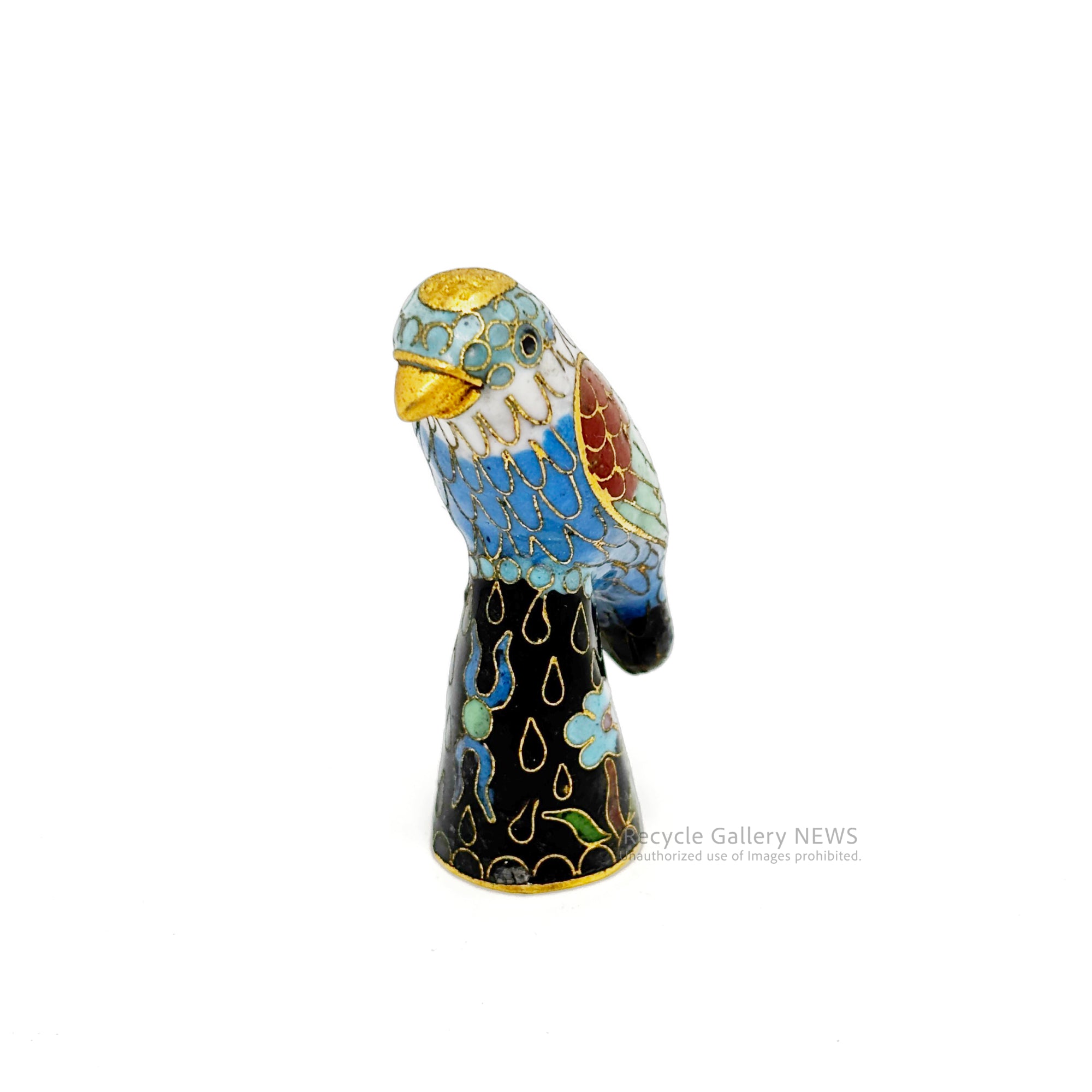 Cloisonné bird thimble Keitai Blue / 鳥 指ぬき 七宝 景泰藍 80年代ヴィンテージ