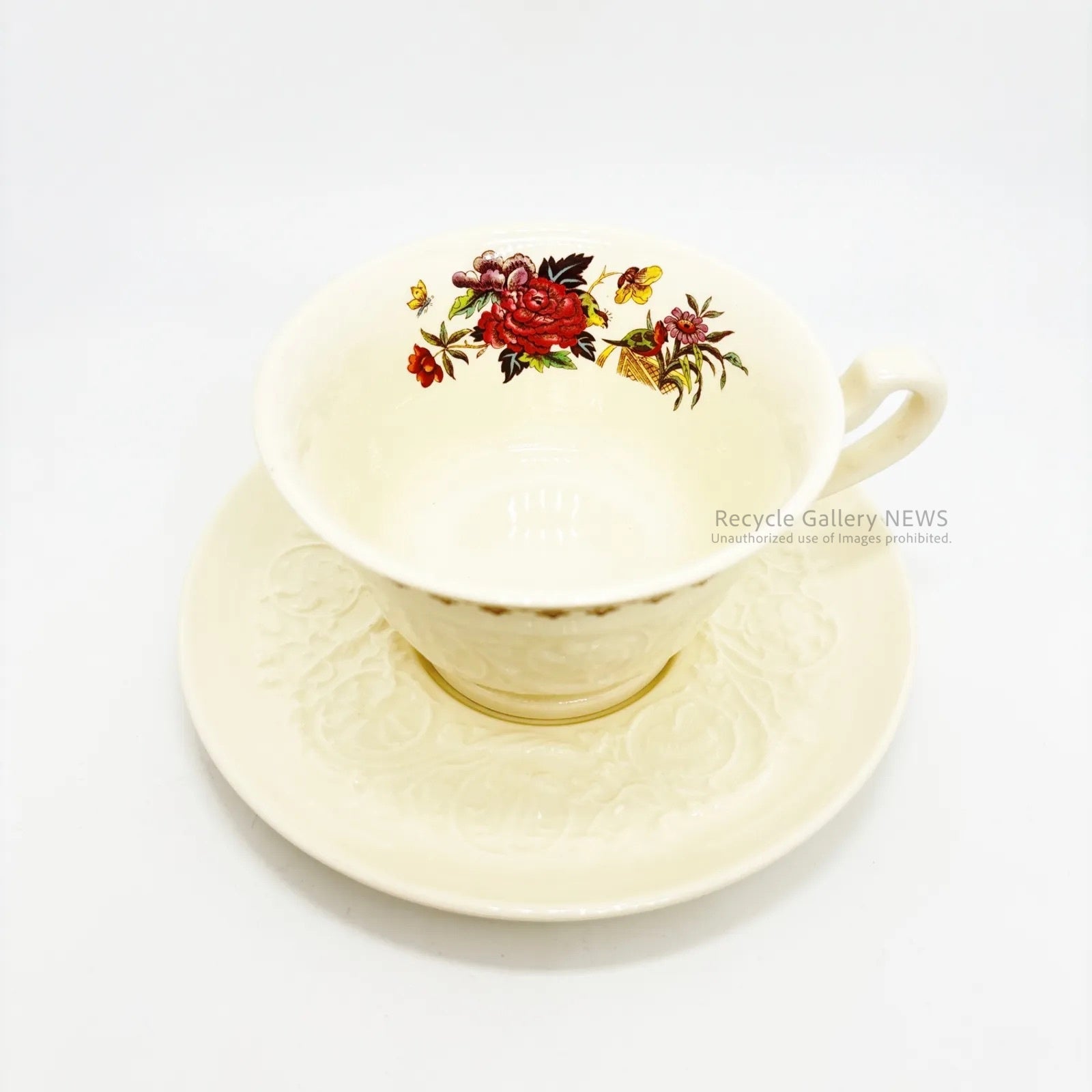 WEDGWOOD Vintage WELLESLEY "Bullfinch" C&S Plate trio / ウェッジウッド ウェルズリー ブルフィンチ カップ＆ソーサー＆プレート３点セット ヴィンテージ