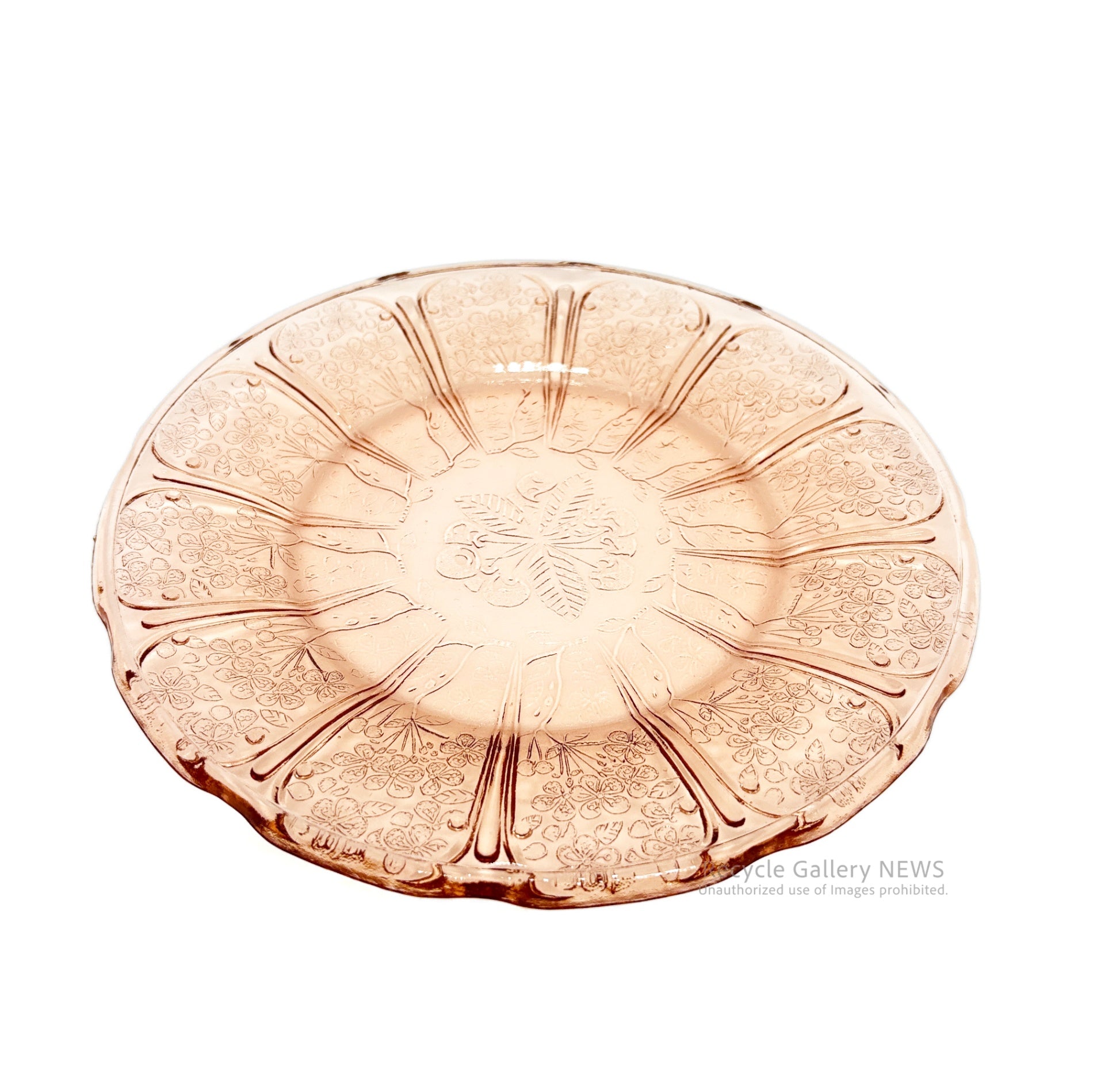 Jeannette Glass Co. Cherry Blossom 23cm Plate U.S.A Vintage / ジャネットグラス 23cm厚手プレート ヴィンテージ 1930年代 ヴィンテージ