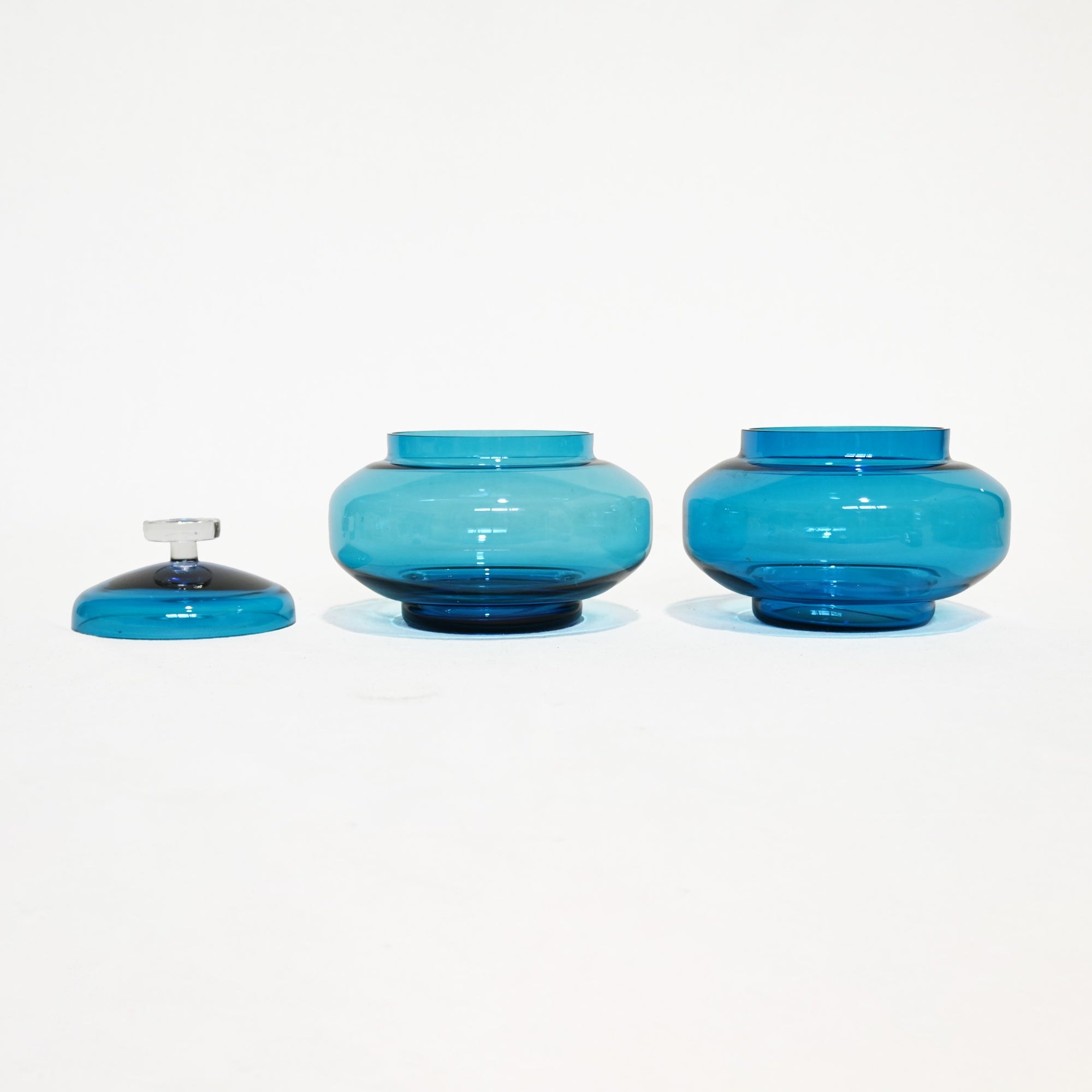 Stacking Glass Bowl with Lid Vintage Accessory case / 2段スタッキング ふた付きガラスボウル ヴィンテージ ケース 小物入れ