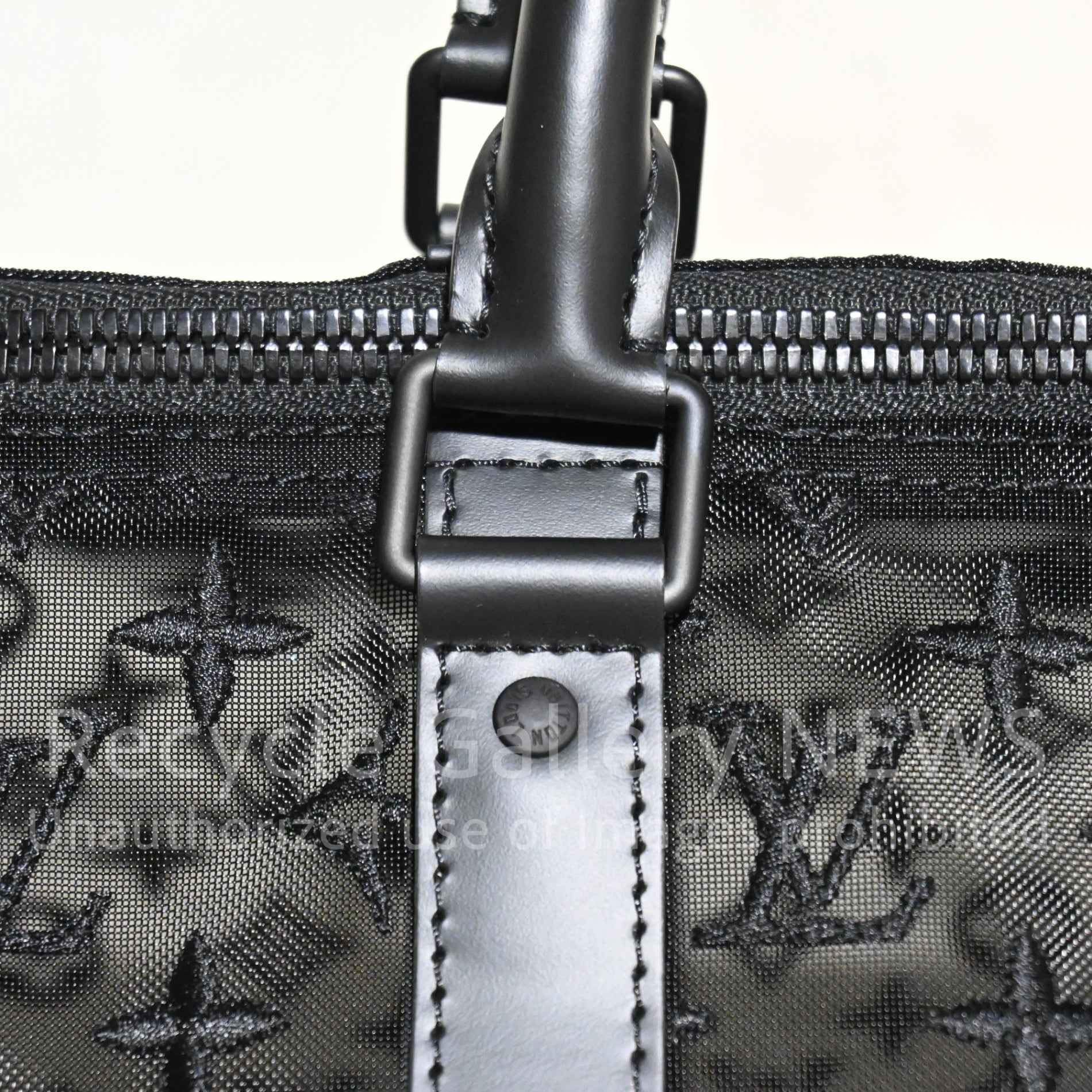 LOUIS VUITTON 2019 AW Virgil Abloh M53971 Monogram Mesh and Leather Boston Bag Keepall Bandouliere 50 / ルイ・ヴィトン ヴァージル・アブロー モノグラム メッシュ・レザー ボストンバッグ キーポル バンドリエール50