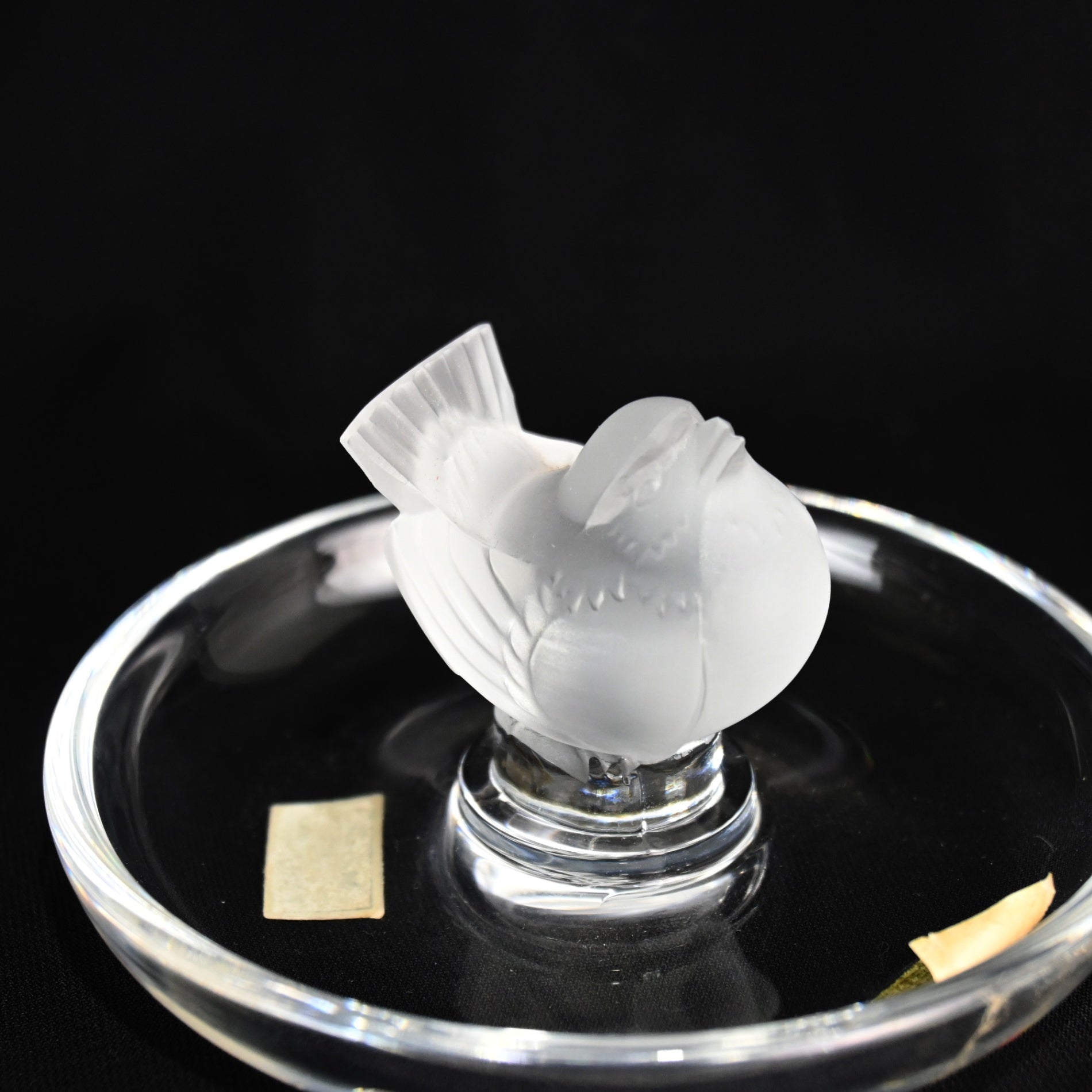Lalique Accessory Tray Glass Sparrow Bird France / ラリック アクセサリートレイ ガラス 雀 スズメ 小鳥 フランス
