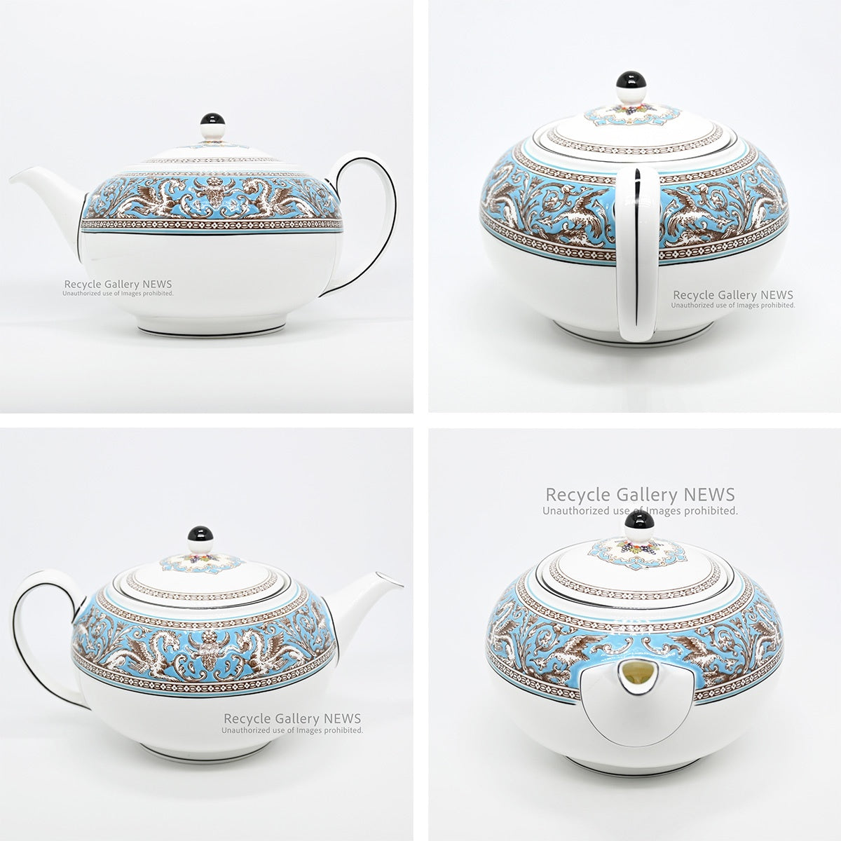 WEDGWOOD "Florentine Turquoise" 3-Piece Teapot Set / ウェッジウッド "フロレンティーン ターコイズ" ティーポット 3点セット